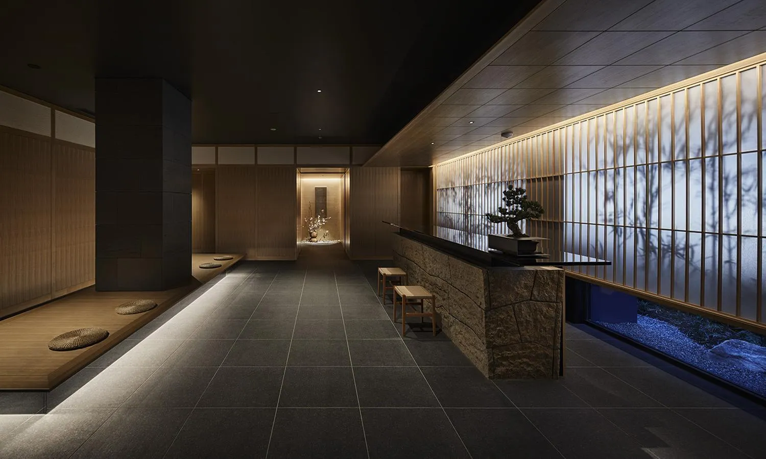 Lobby or reception in ONSEN RYOKAN YUEN SHINJUKU