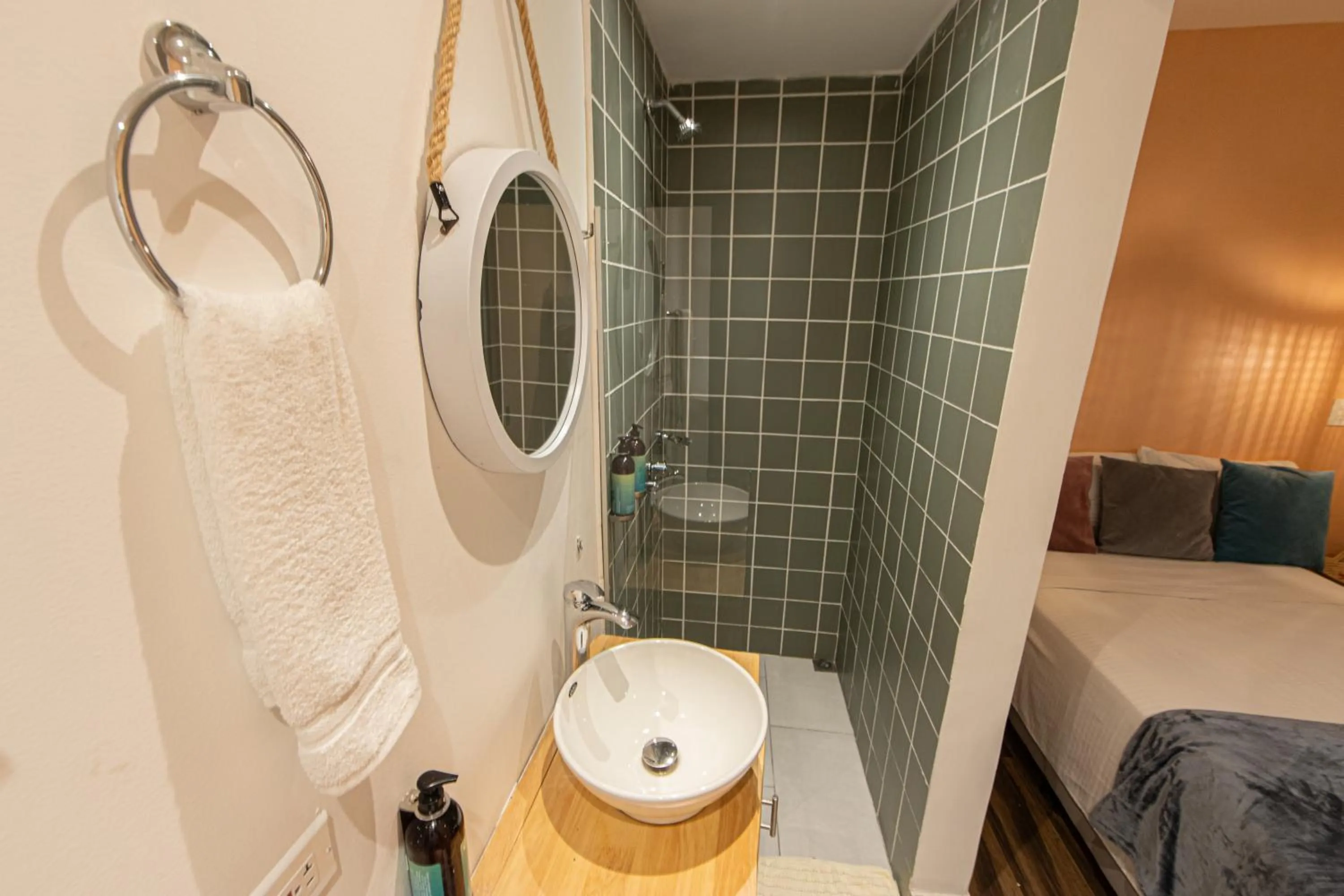 Shower, Bed in La Martina Boutique Hotel