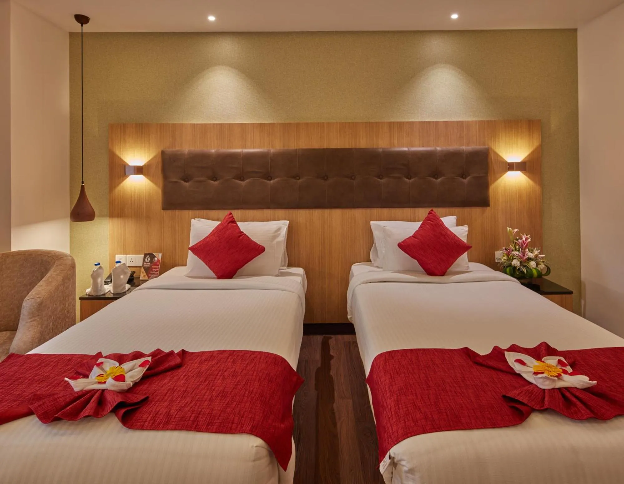 Bed in Shivas Galaxy Hotel
