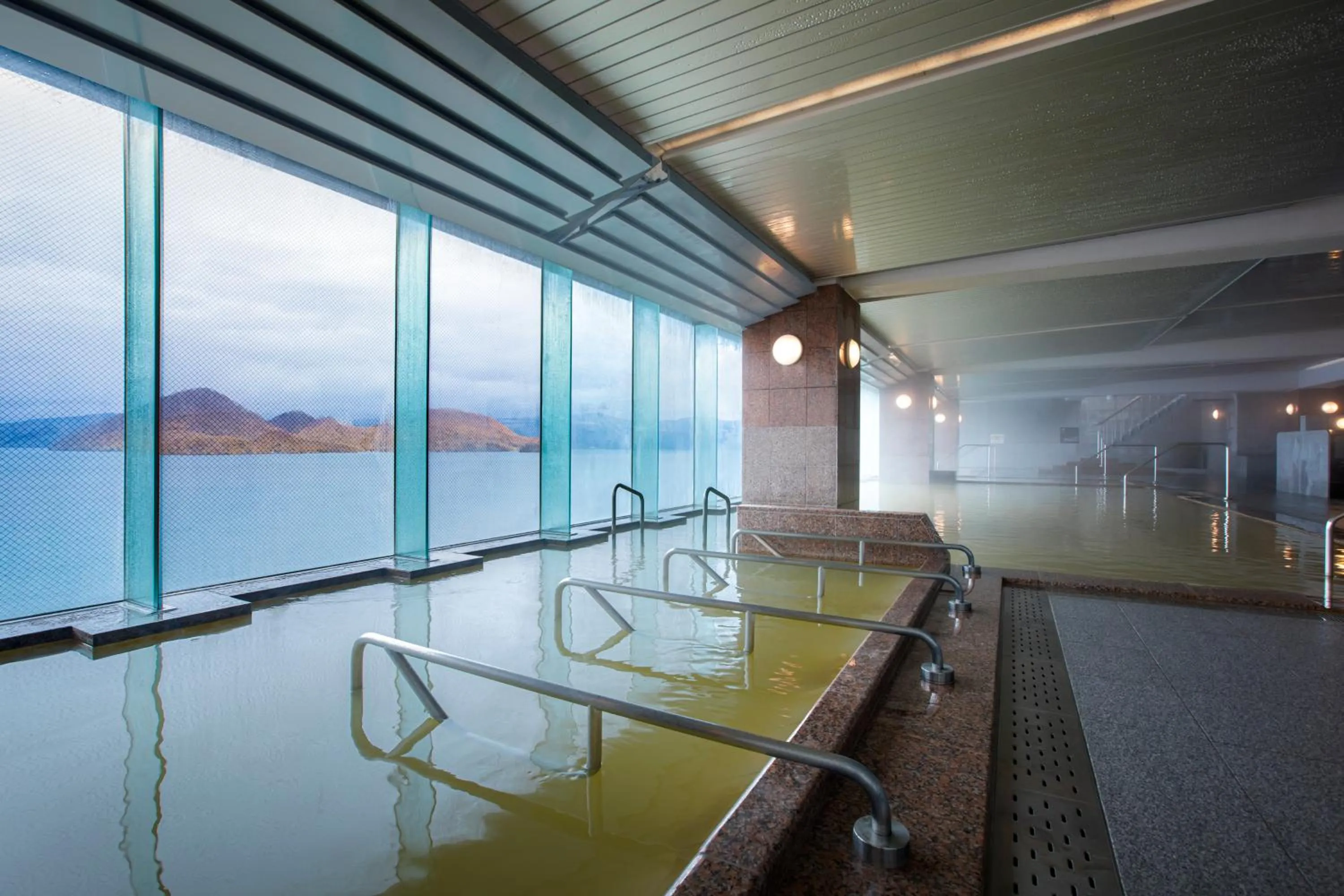Hot Spring Bath in The Lake View Toya Nonokaze Resort