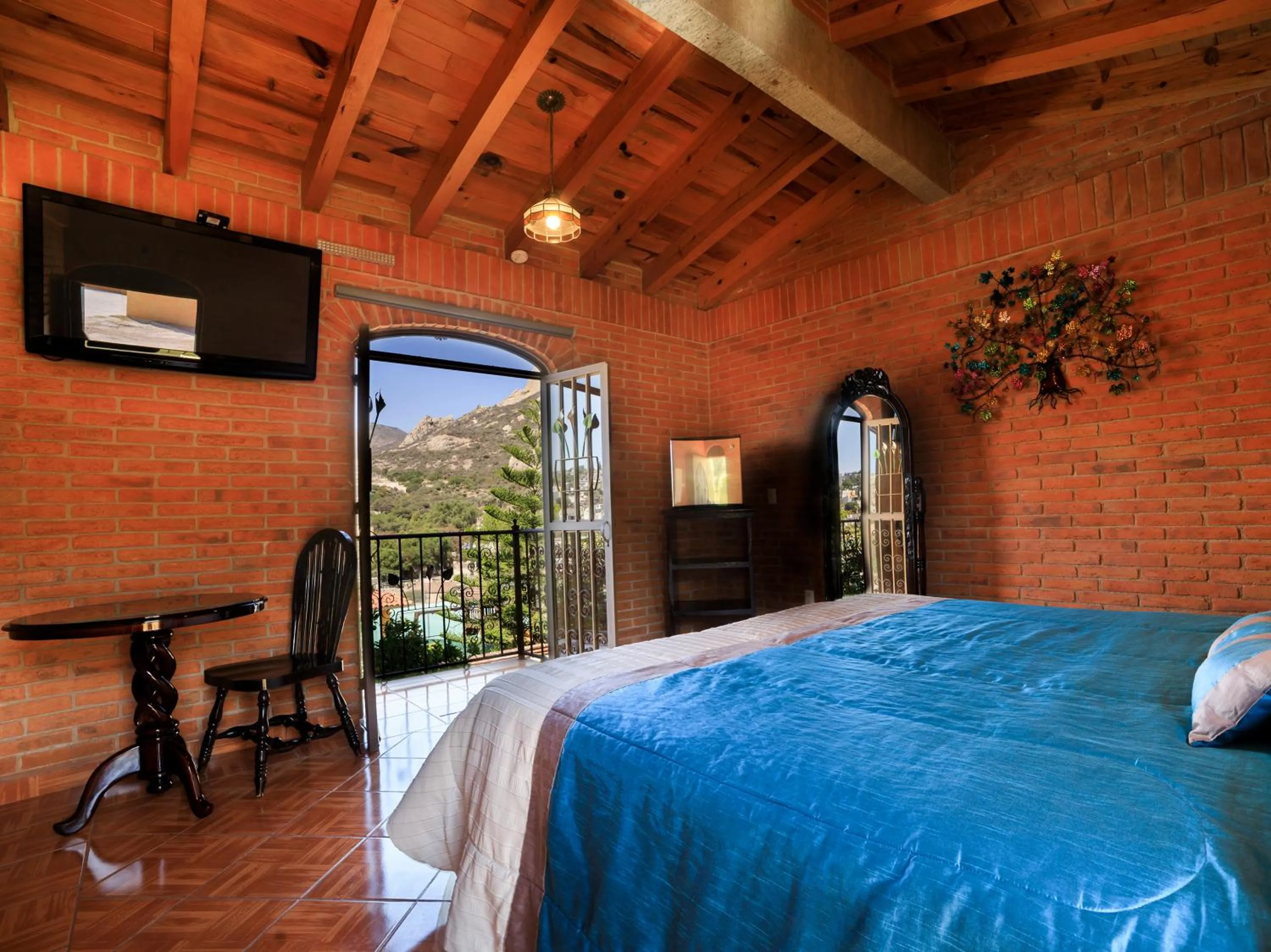 Bed in Hotel Quinta Mirador Zacualli