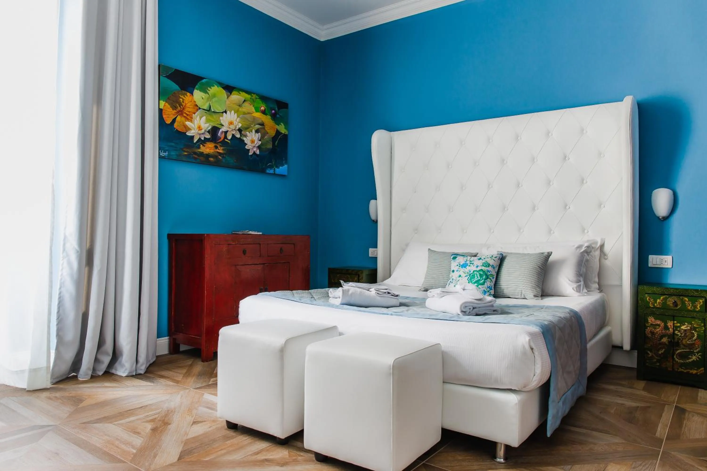 Decorative detail, Bed in B&B La Residenza di Michelangelo