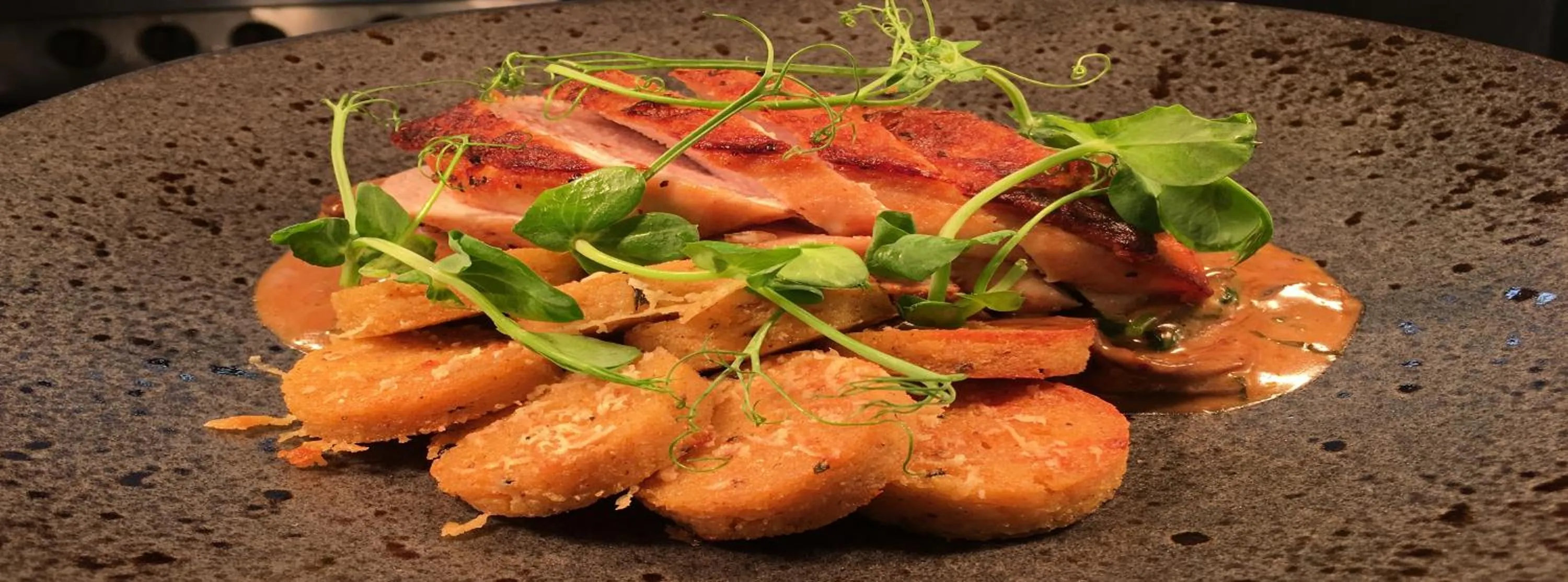 Food close-up in The Oxenham Arms Hotel Devon