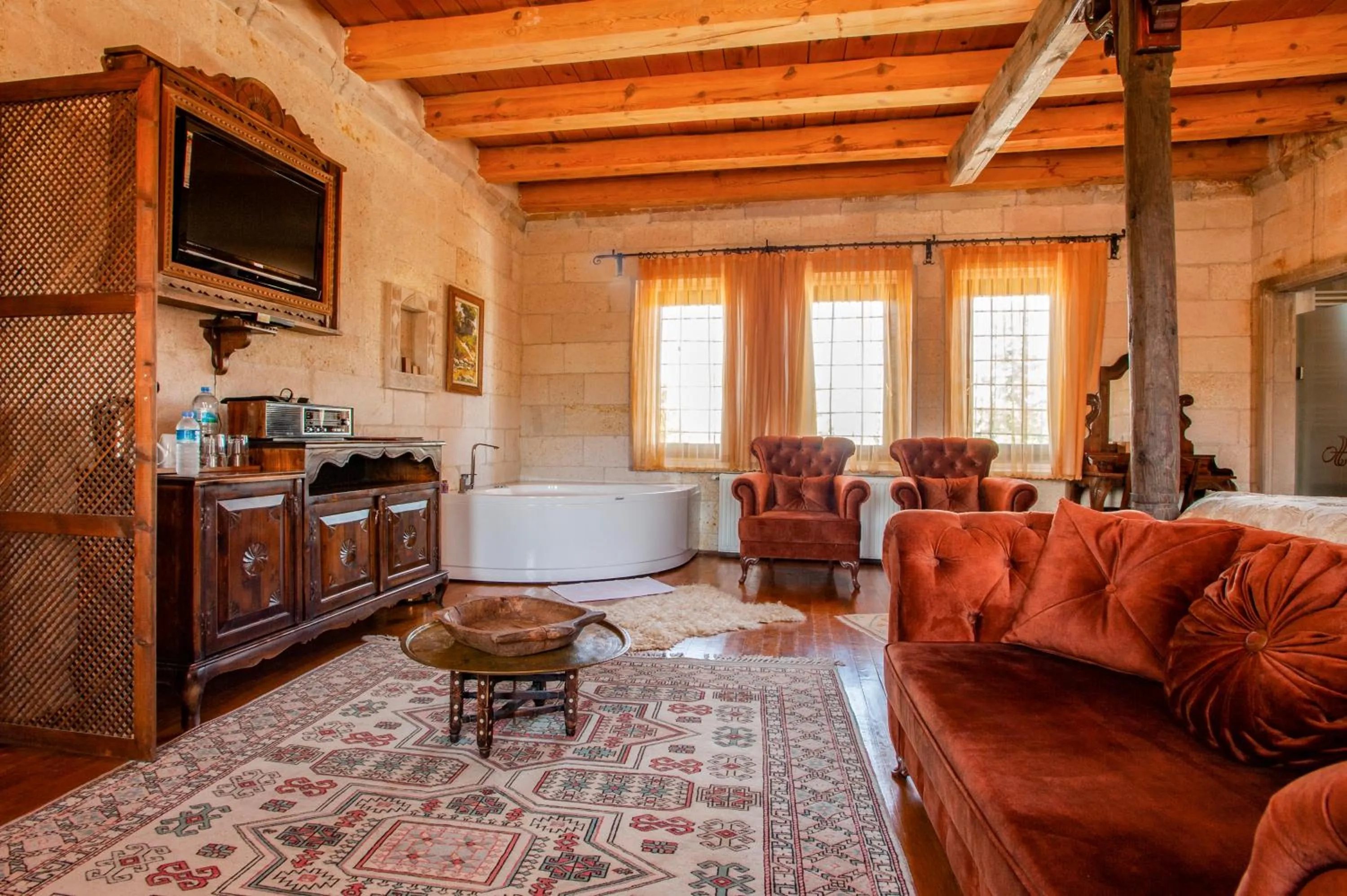 Living room in Ottoman Cave Suites