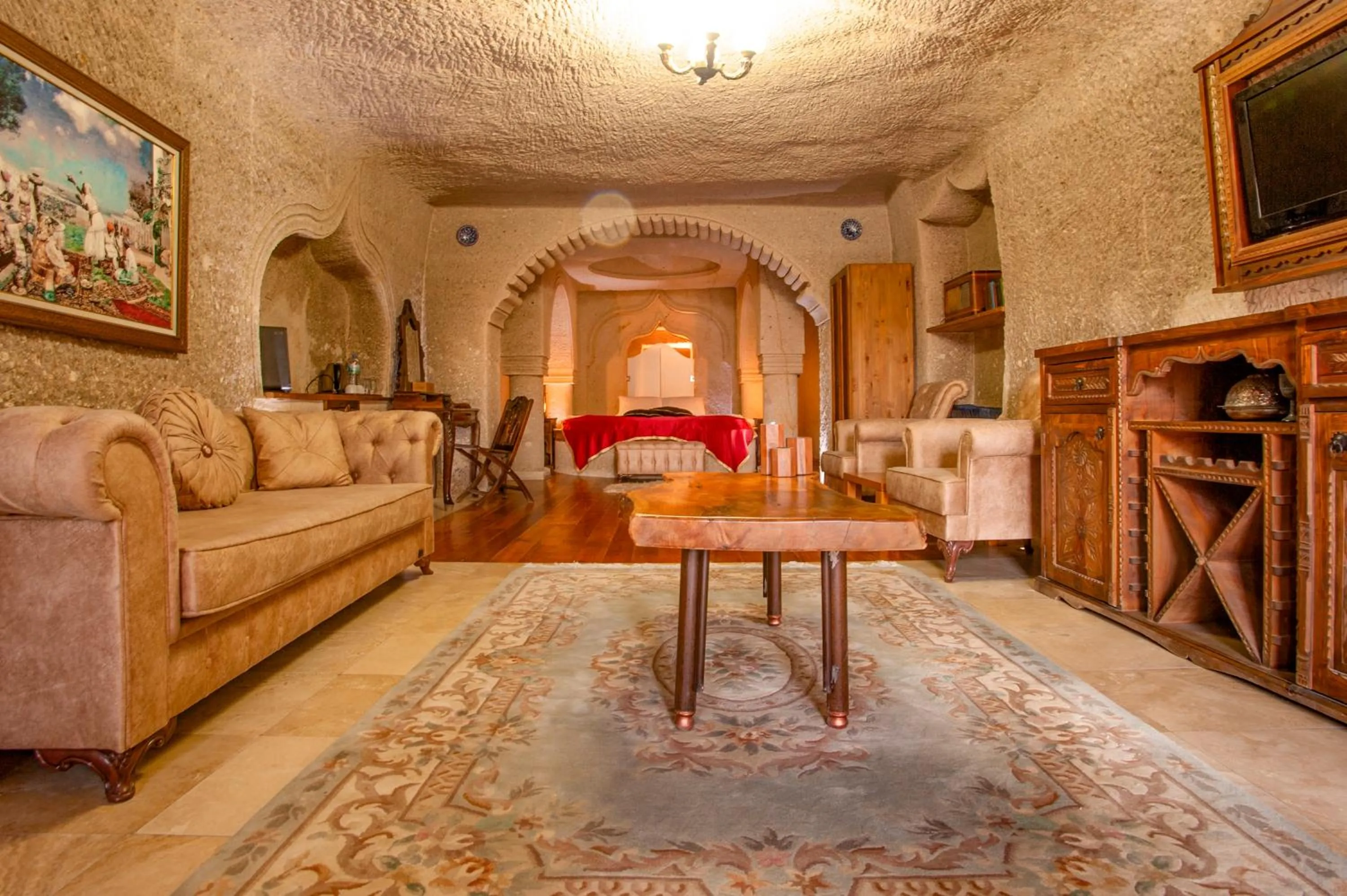 Living room in Ottoman Cave Suites