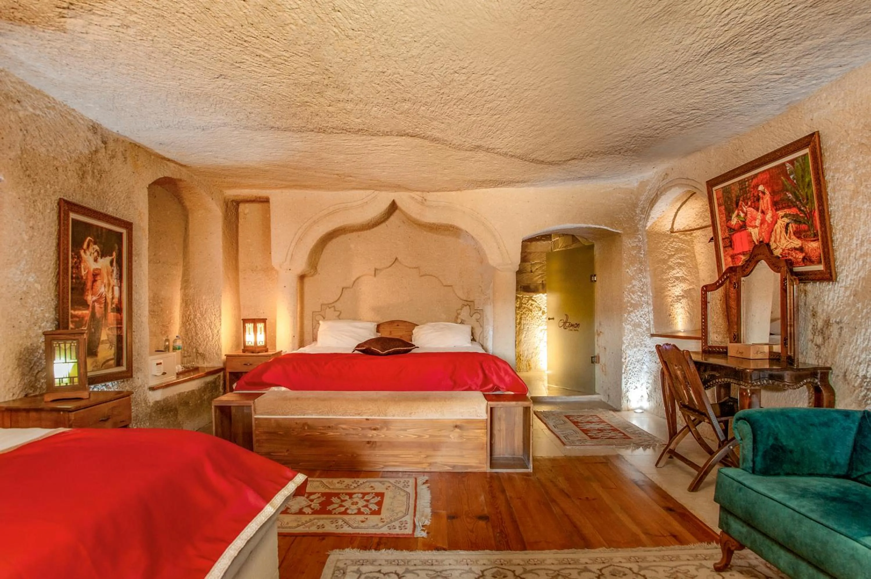 Bed in Ottoman Cave Suites