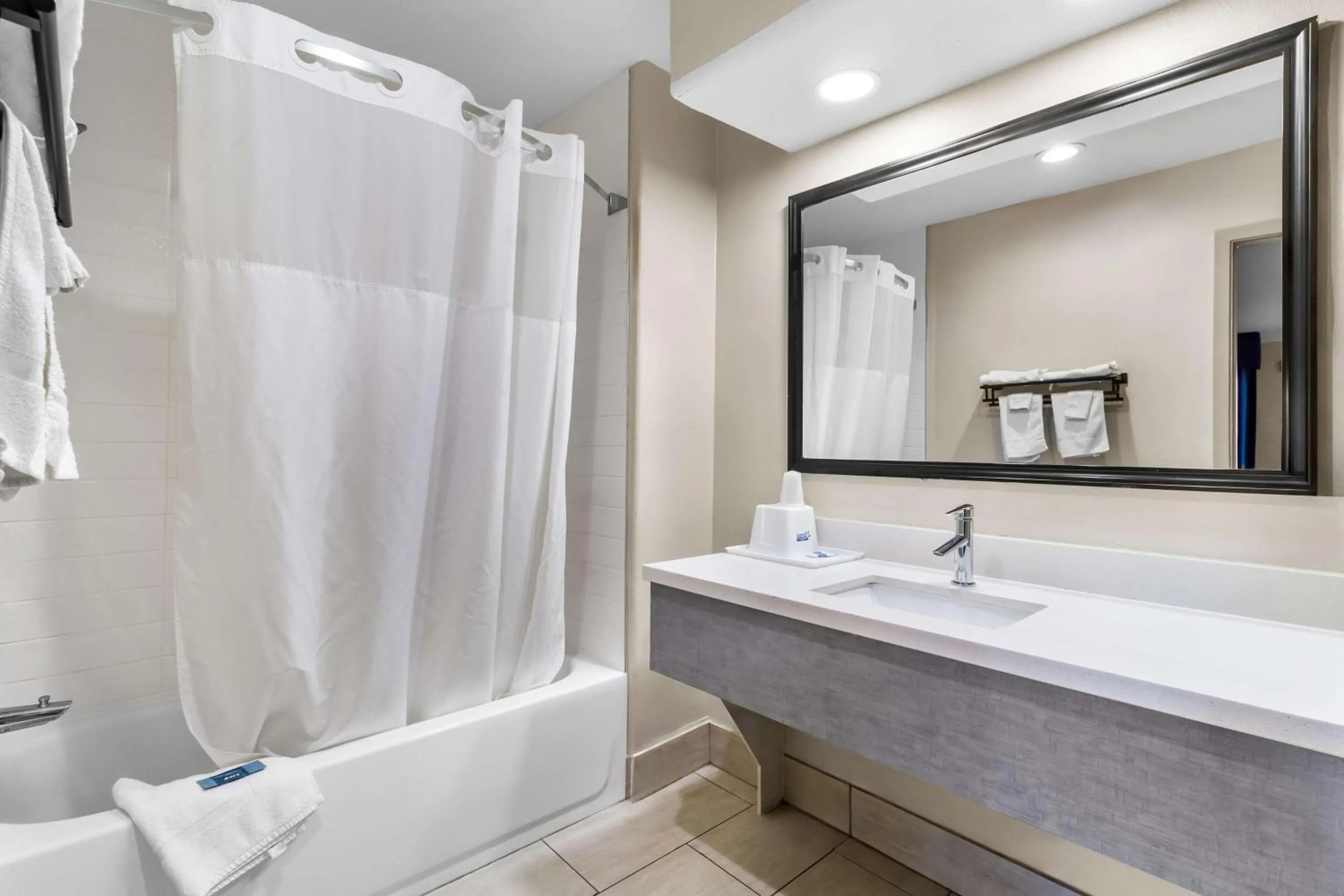 Bathroom in Americas Best Value Inn Houston Heights at I-45