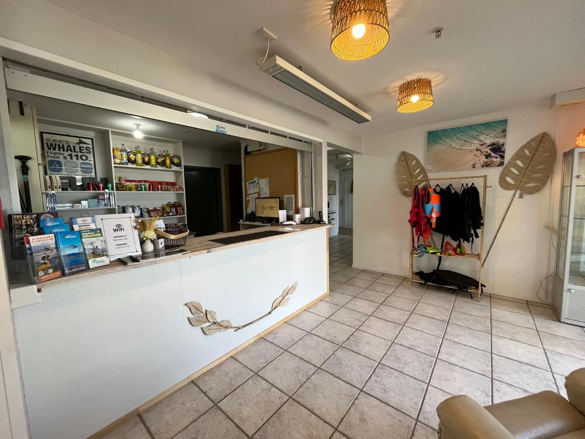 Lobby or reception in Kaikoura Seaside lodge