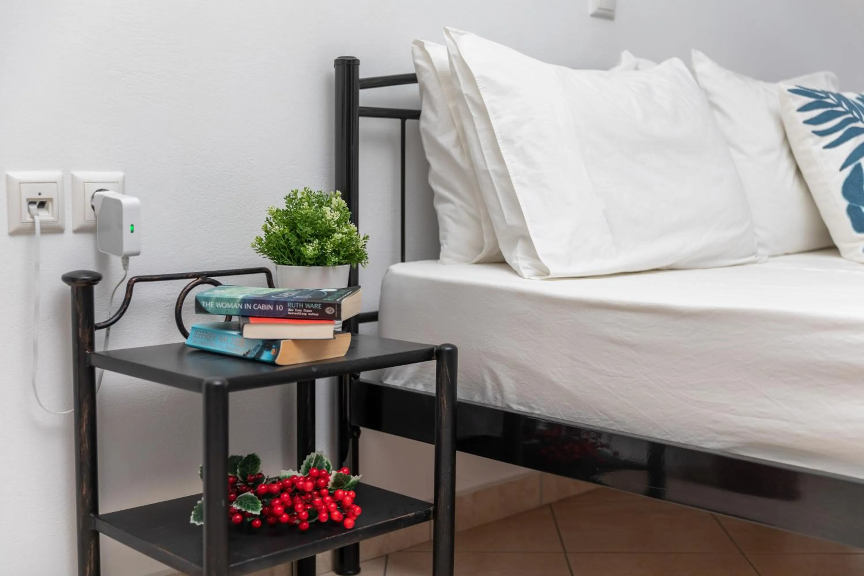 Bed in NAXOS DIAMOND Studios Apartments