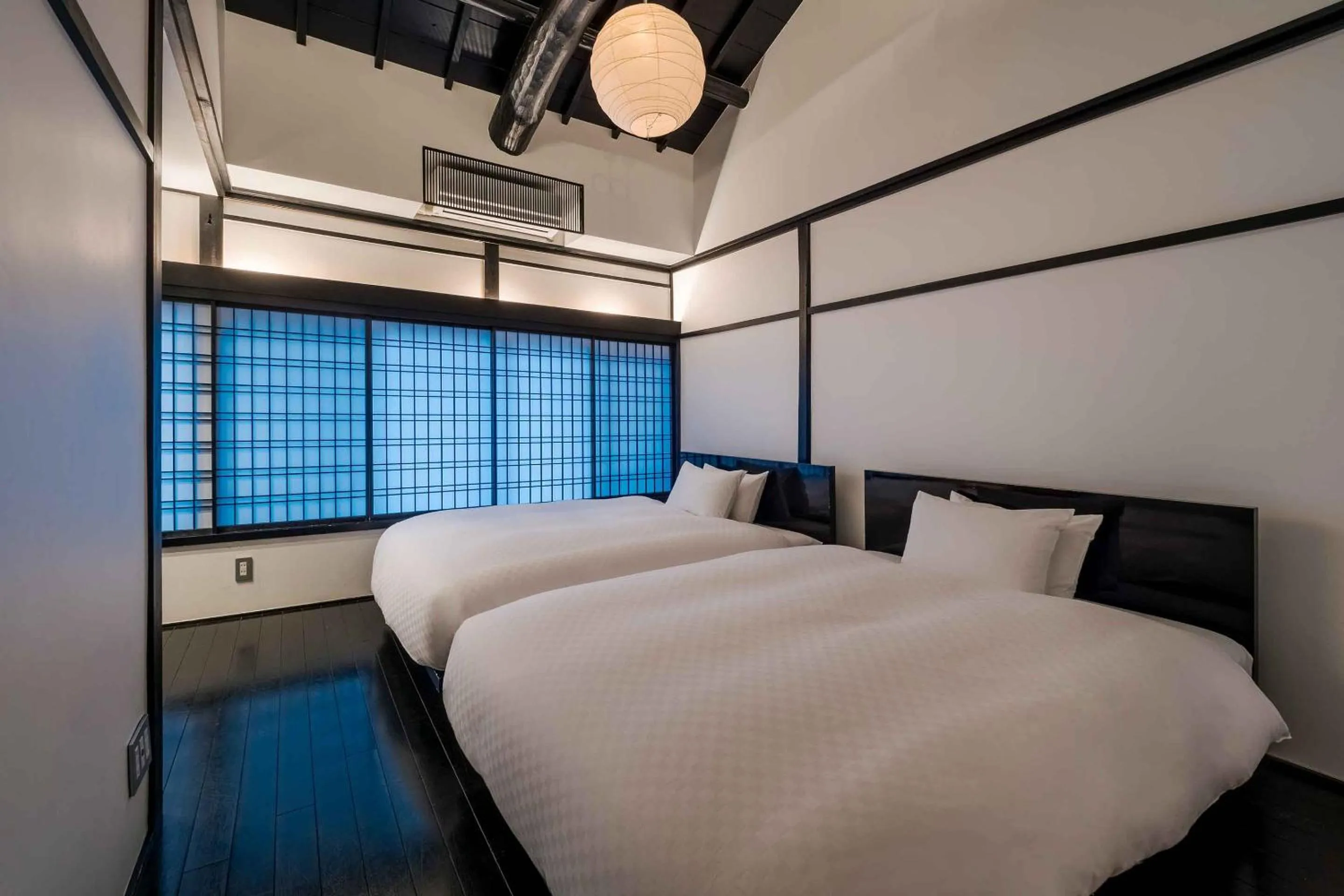 Bedroom, Bed in Shobu an Machiya House