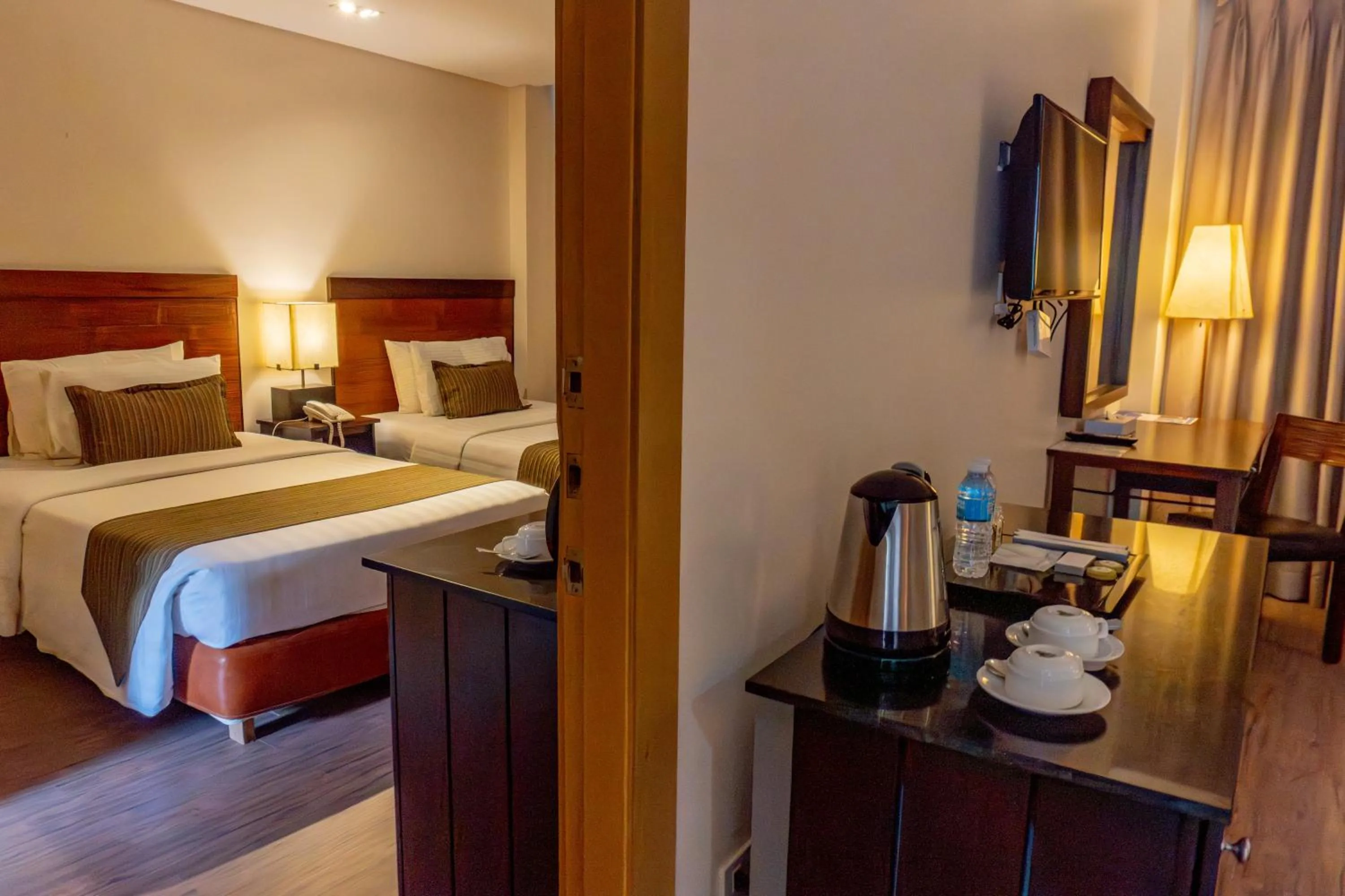 Bed in Boracay Sands Hotel