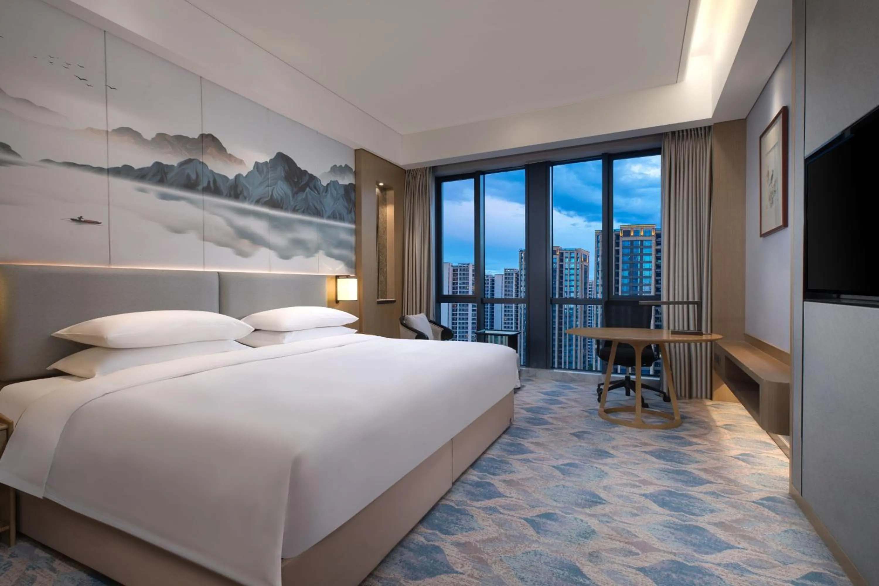 Photo of the whole room, Bed in Courtyard by Marriott Hangzhou Xiaoshan
