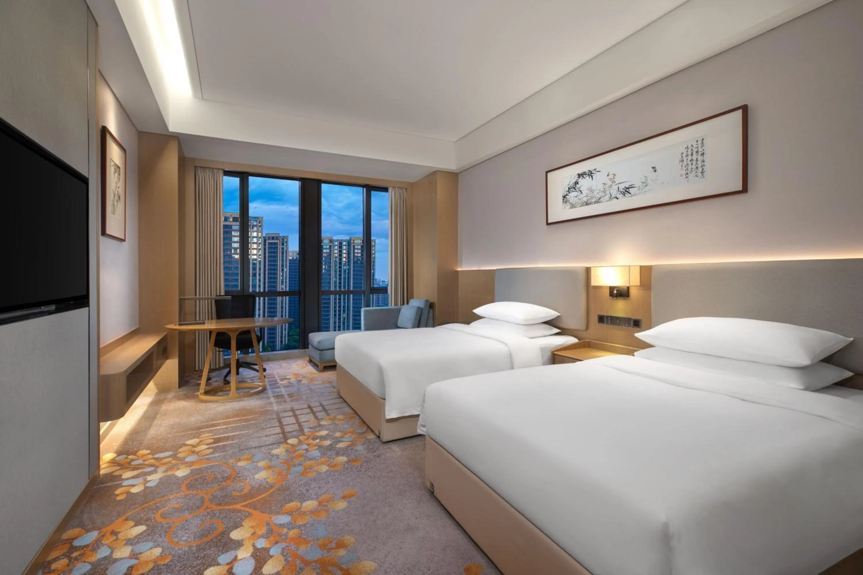 Photo of the whole room, Bed in Courtyard by Marriott Hangzhou Xiaoshan