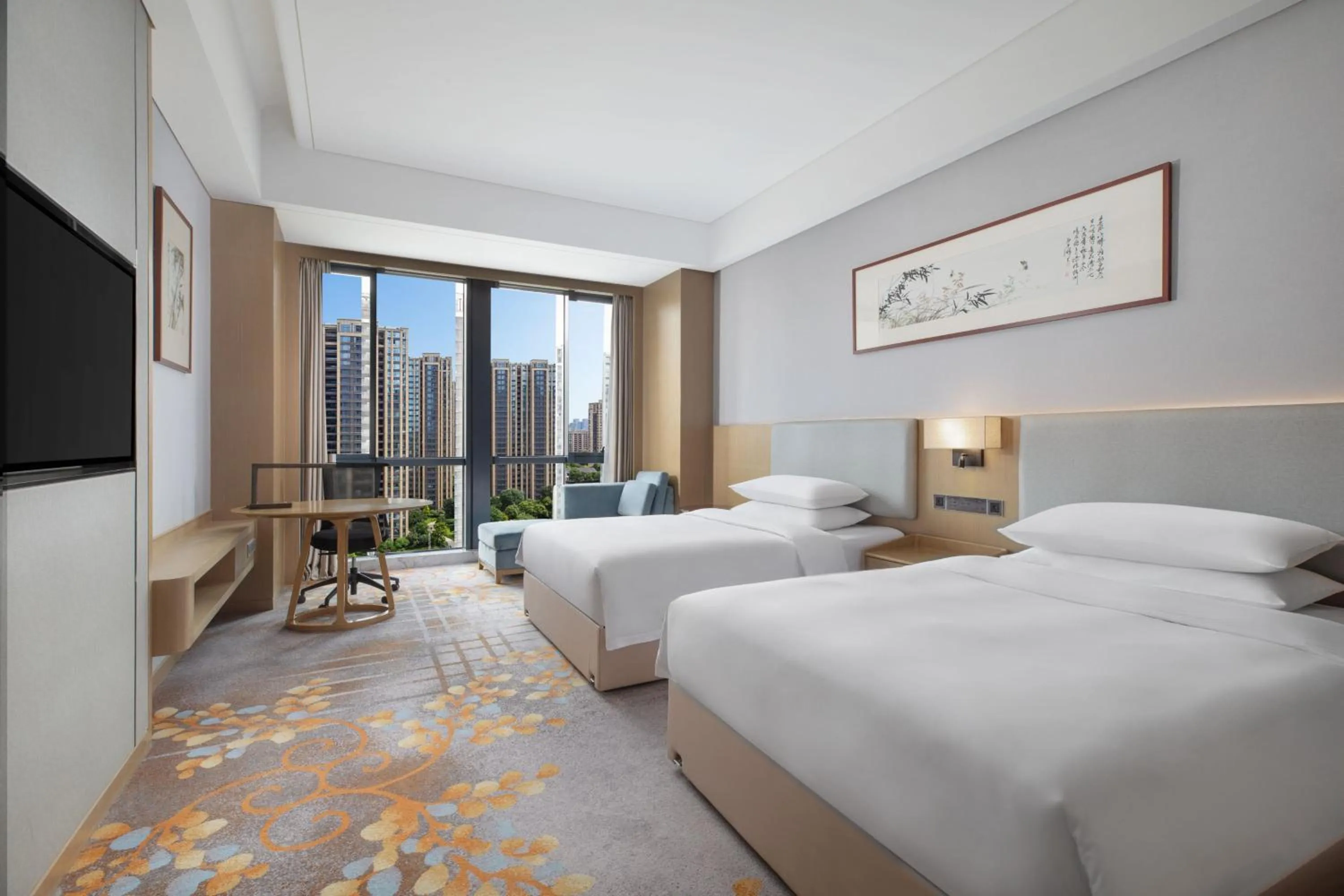 Photo of the whole room, Bed in Courtyard by Marriott Hangzhou Xiaoshan