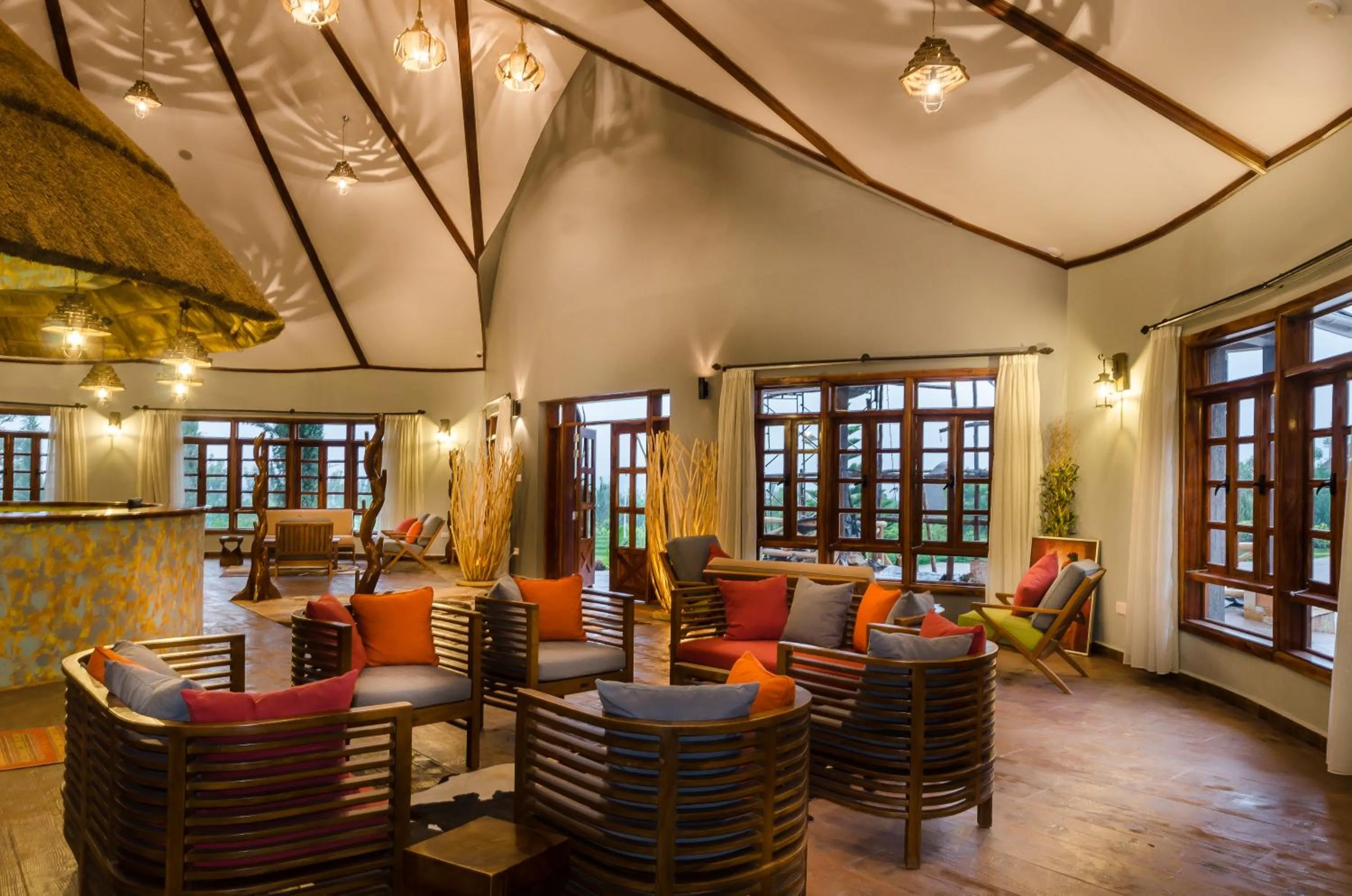 Communal lounge/ TV room in Emburara Farm Lodge