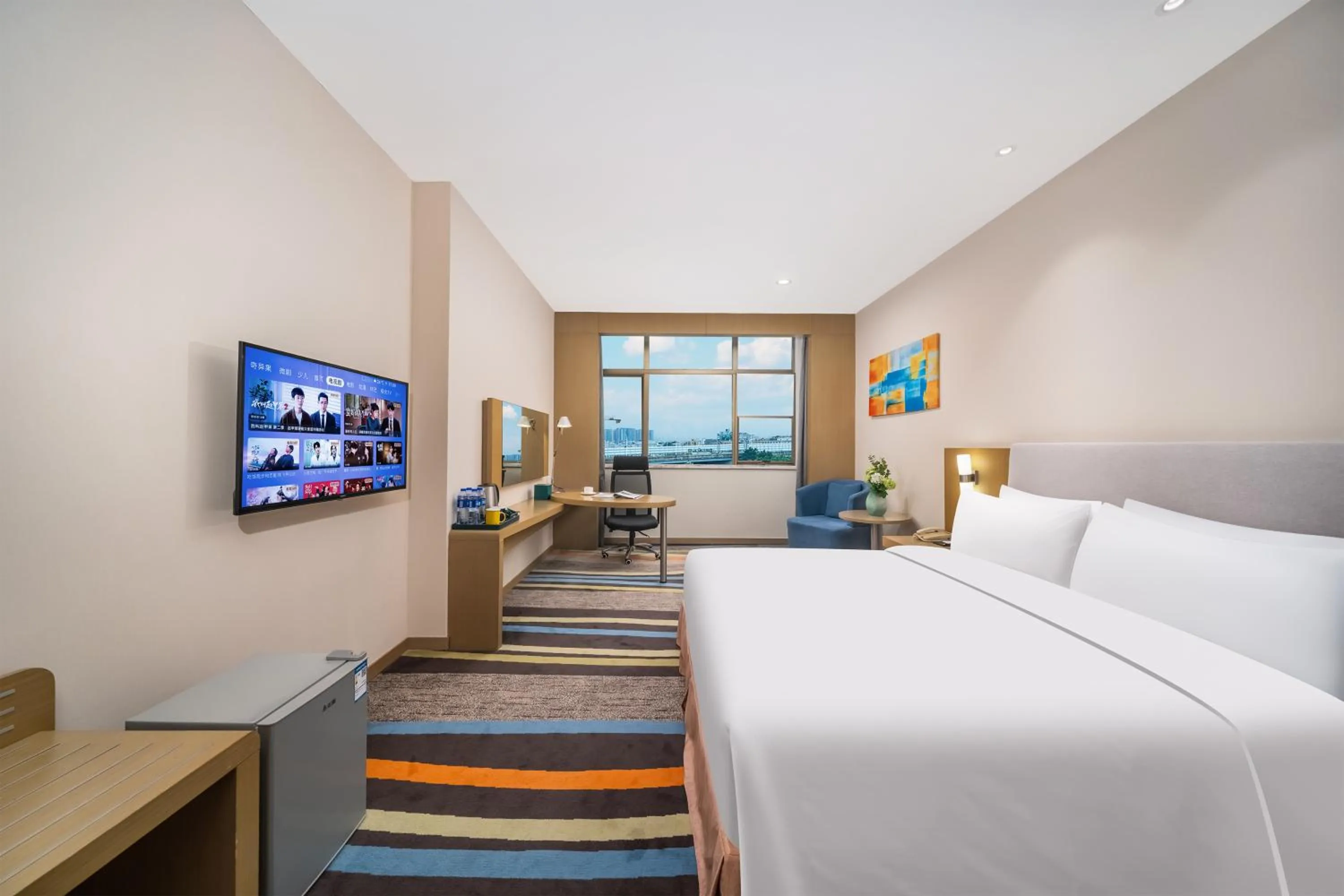 Bedroom, Bed in Guangzhou Baiyun Airport Rejoice by Argyle Hotel Rehe Metro Exit B --Free shuttle bus is provided during the 138th Canton Fair