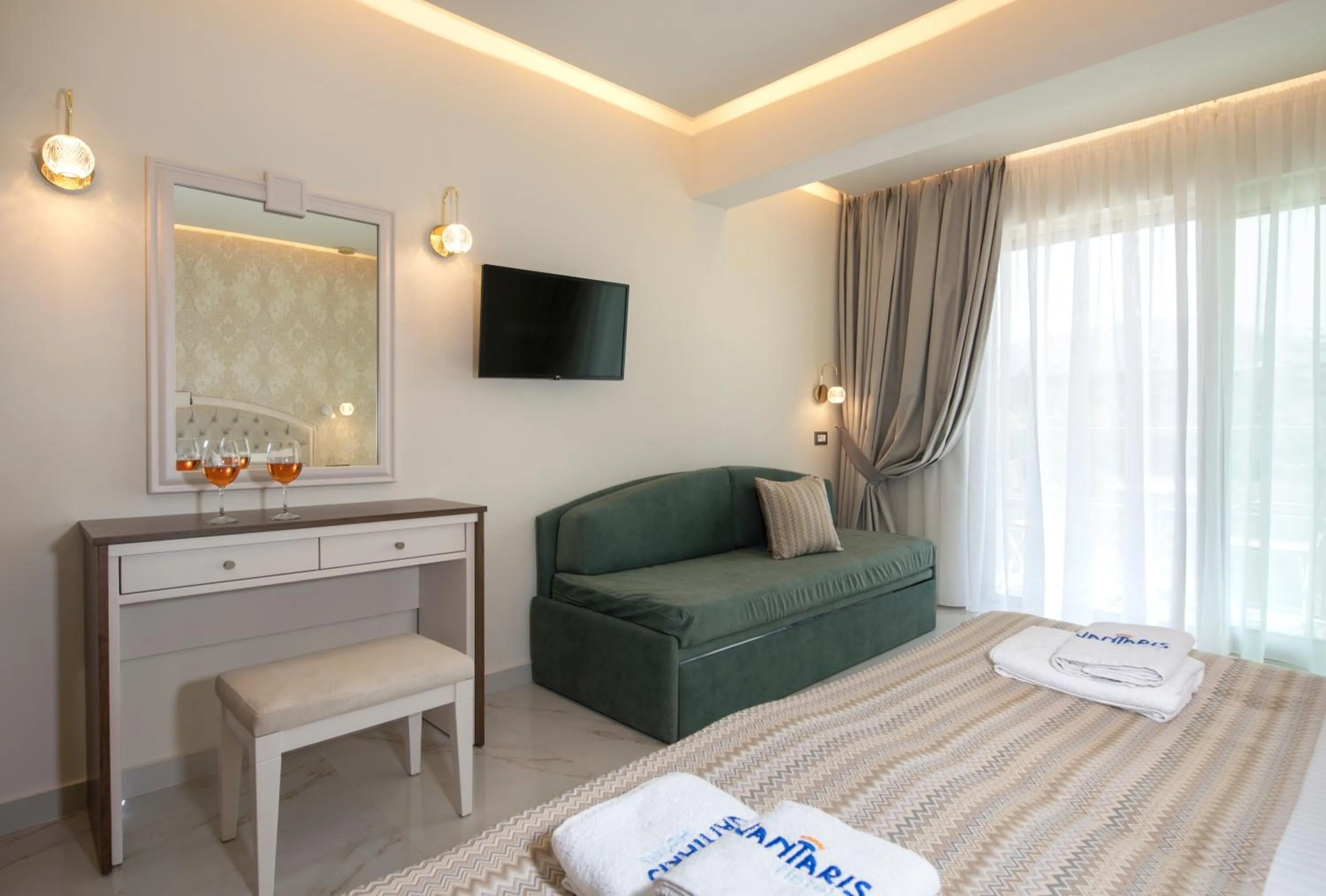 Bed in Vantaris Luxury Beach Resort