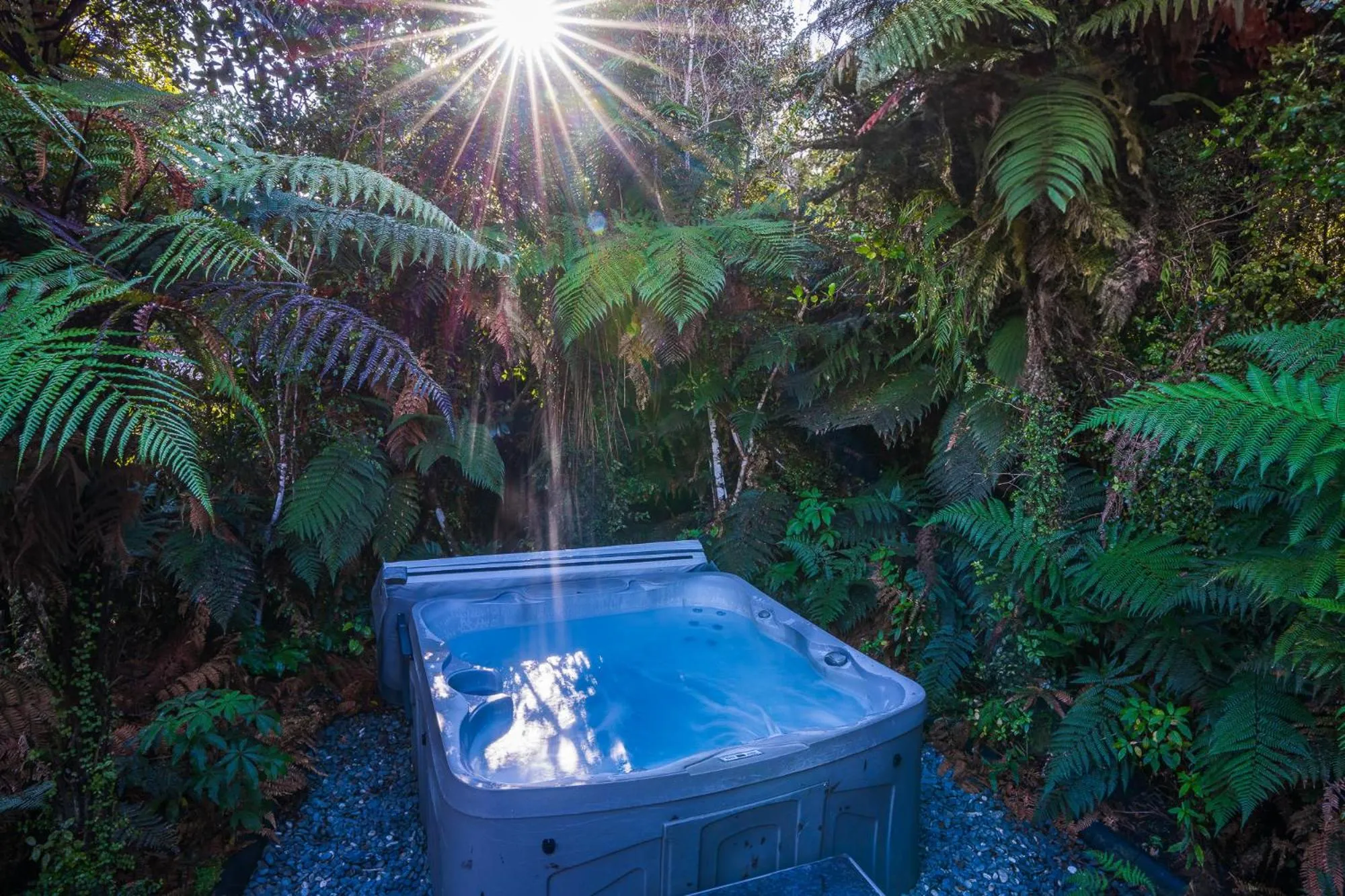 Hot Tub in Rainforest Retreat