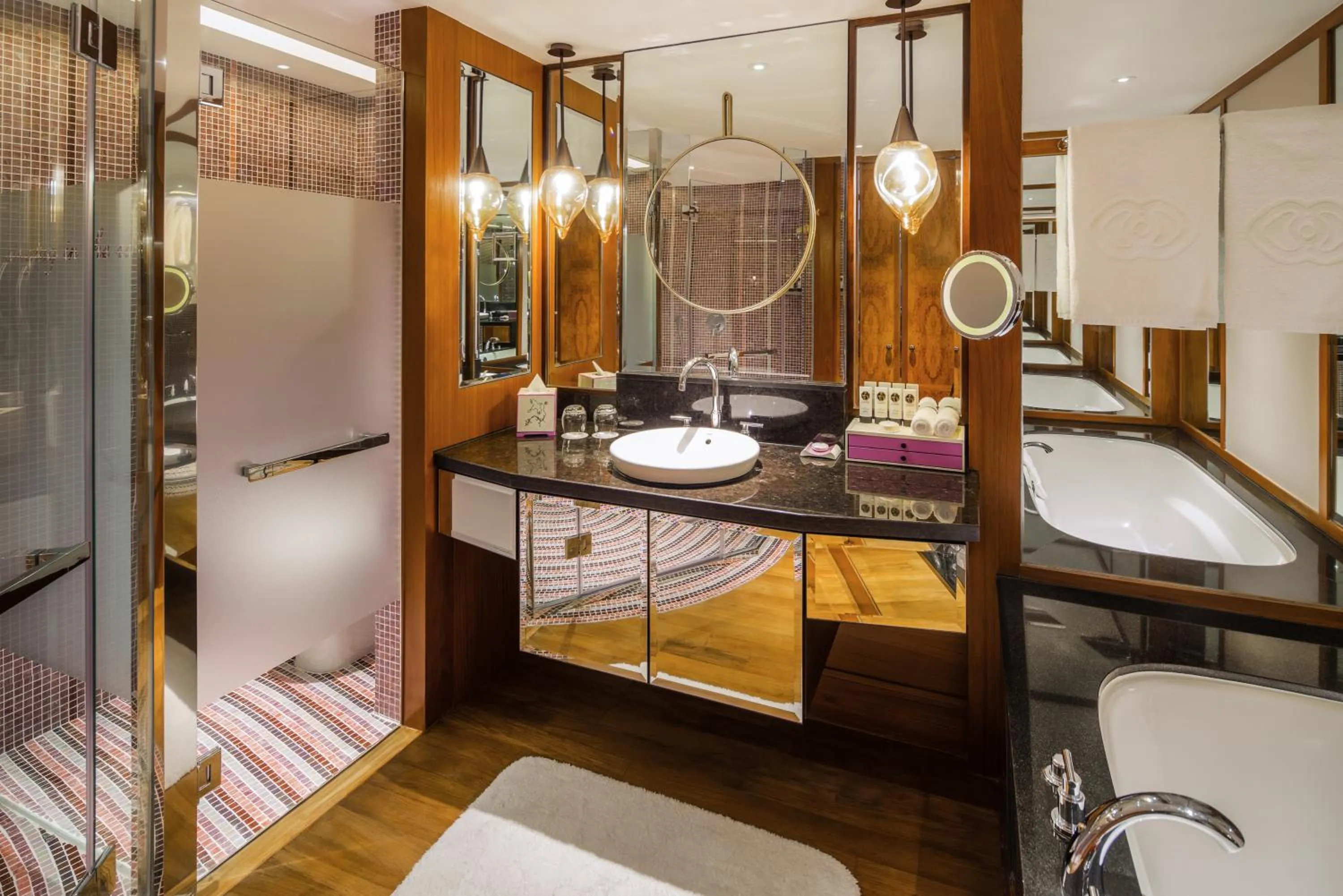 Bathroom, Bed in Sofitel Singapore Sentosa