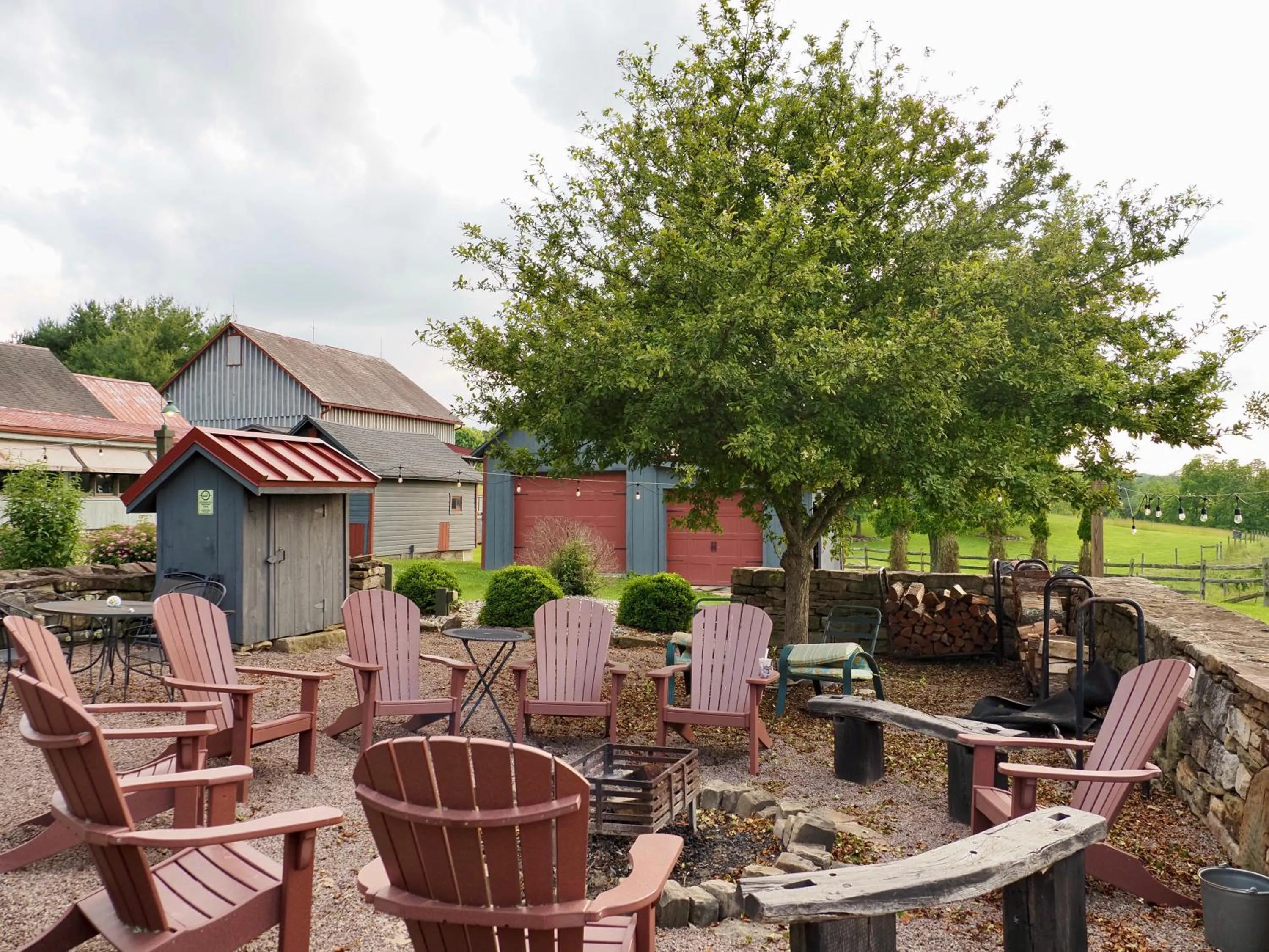 fireplace in Deer Creek Winery at Watson Estate