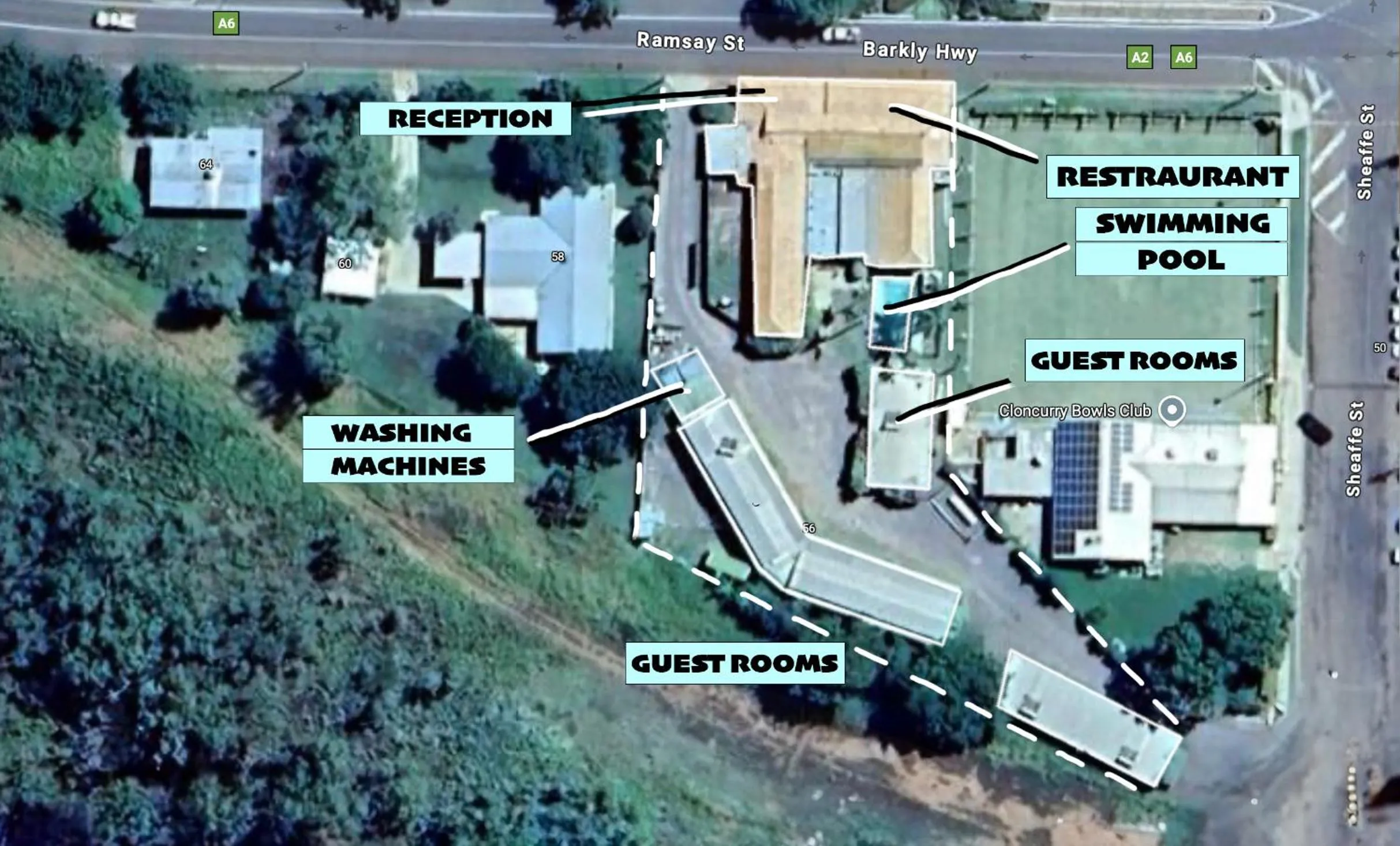 Bird's eye view in Wagon Wheel Motel