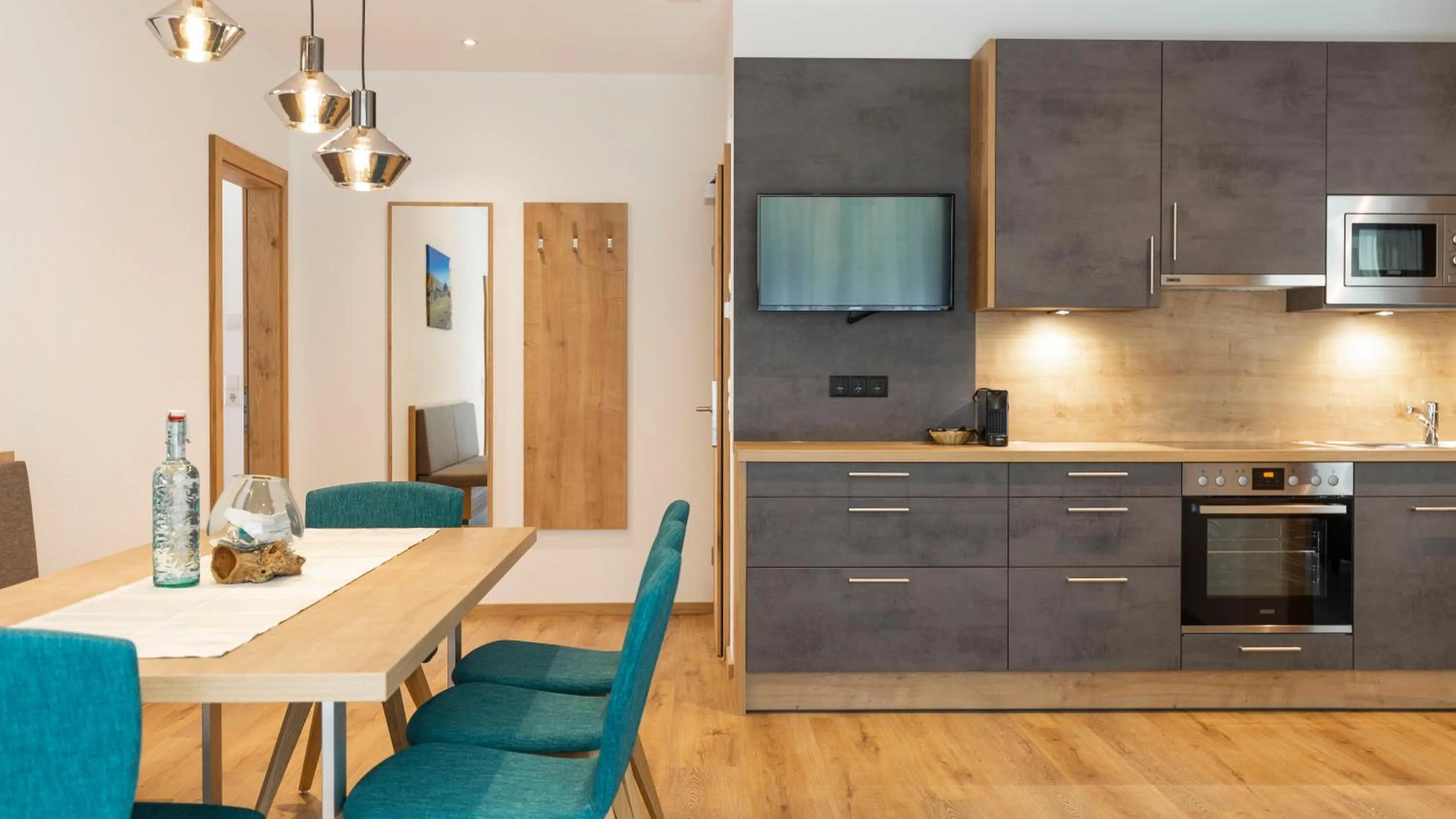 Kitchen or kitchenette in Aparthotel Lerch