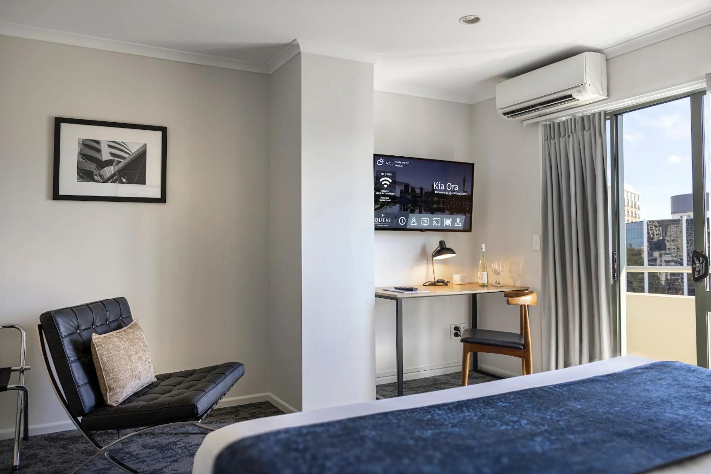 Bed in Quest Auckland Serviced Apartments