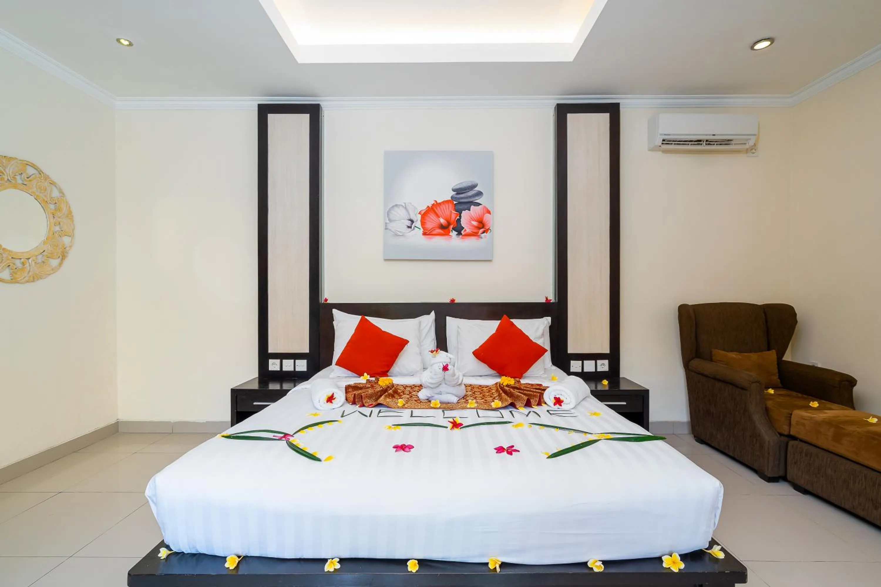 Bed in De' Bharata Bali Villas