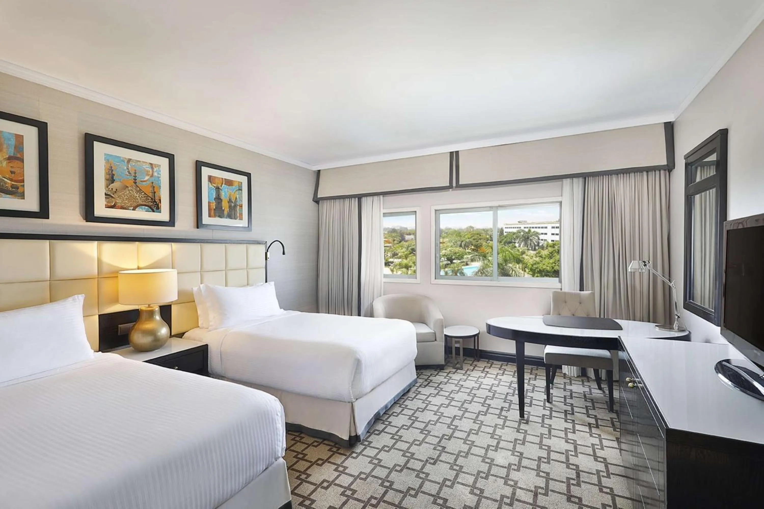 Bed in Hilton Cairo Heliopolis Hotel