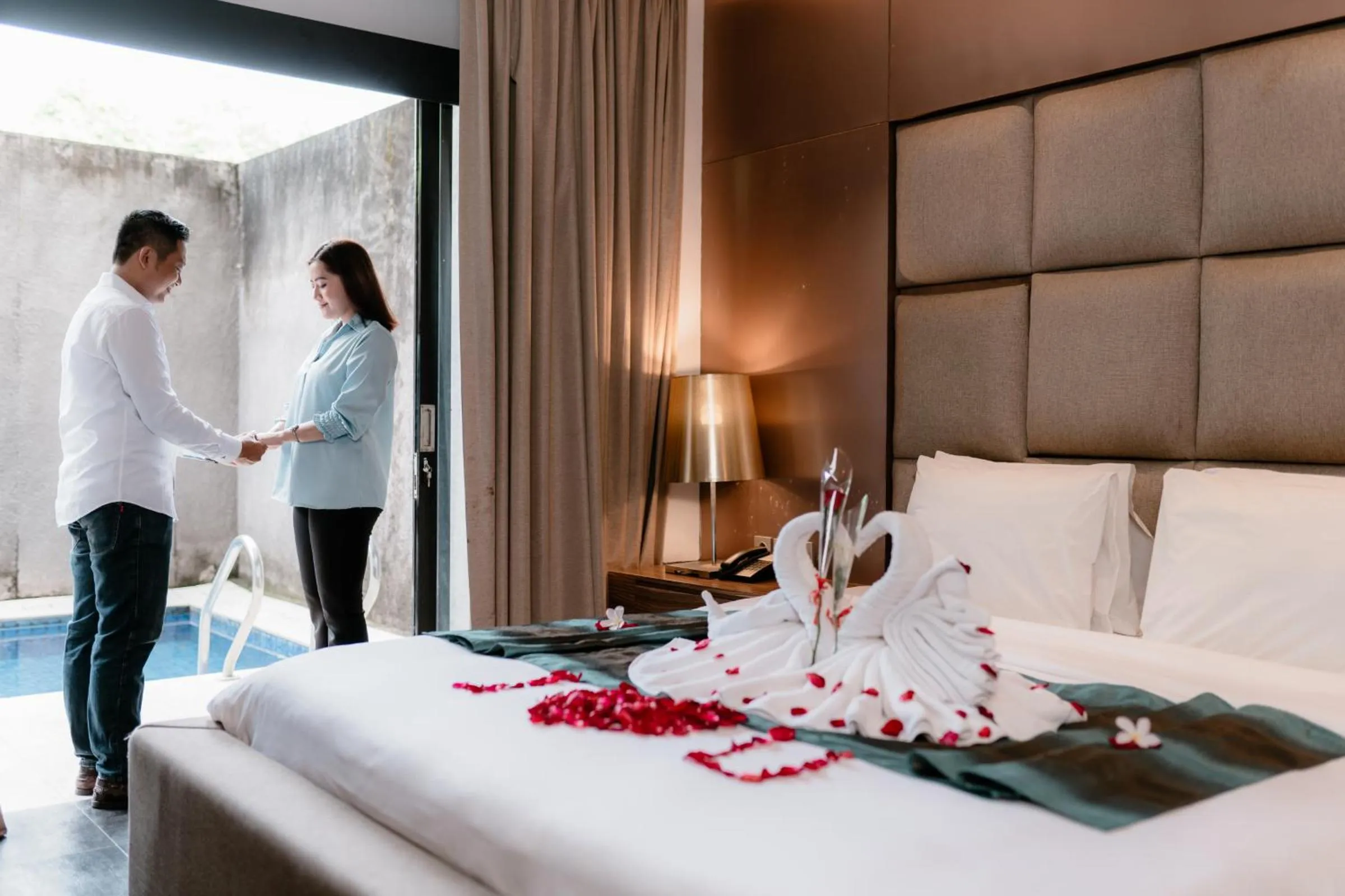 Decorative detail, Bed in Amaroossa Suite Bali