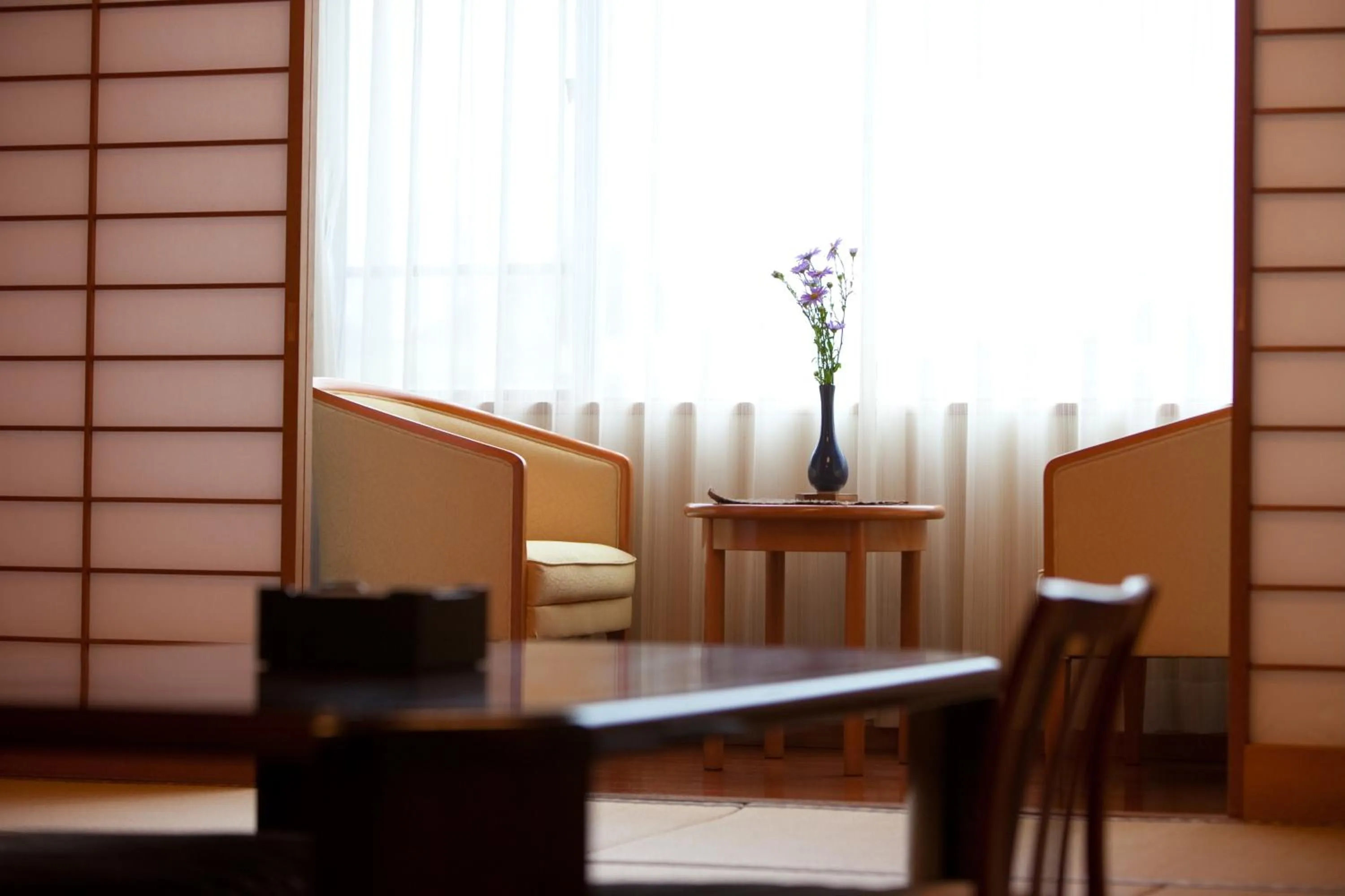 Seating area in Yufuin Hotel Shuhokan
