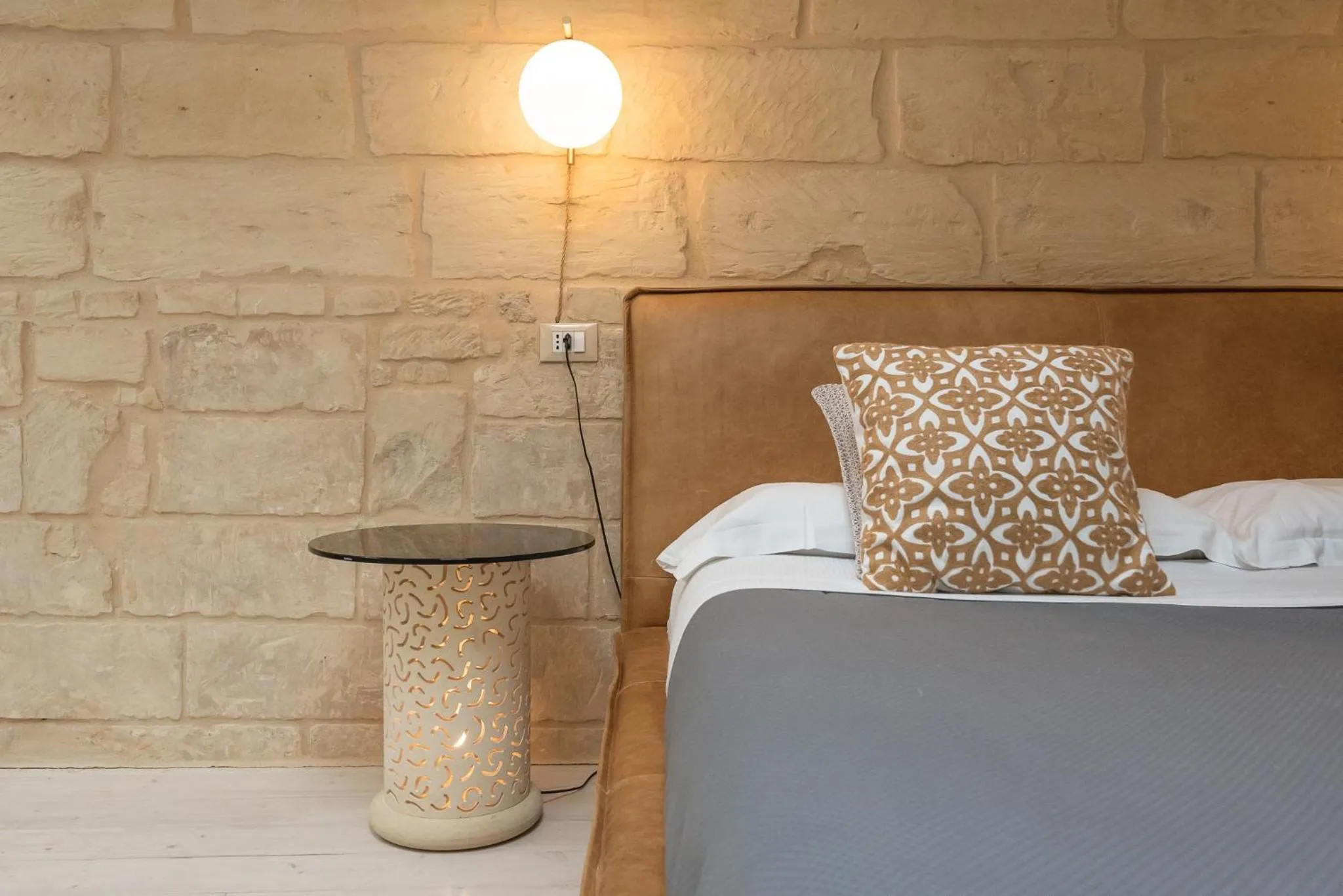 Bed in Le Nicchie luxury rooms