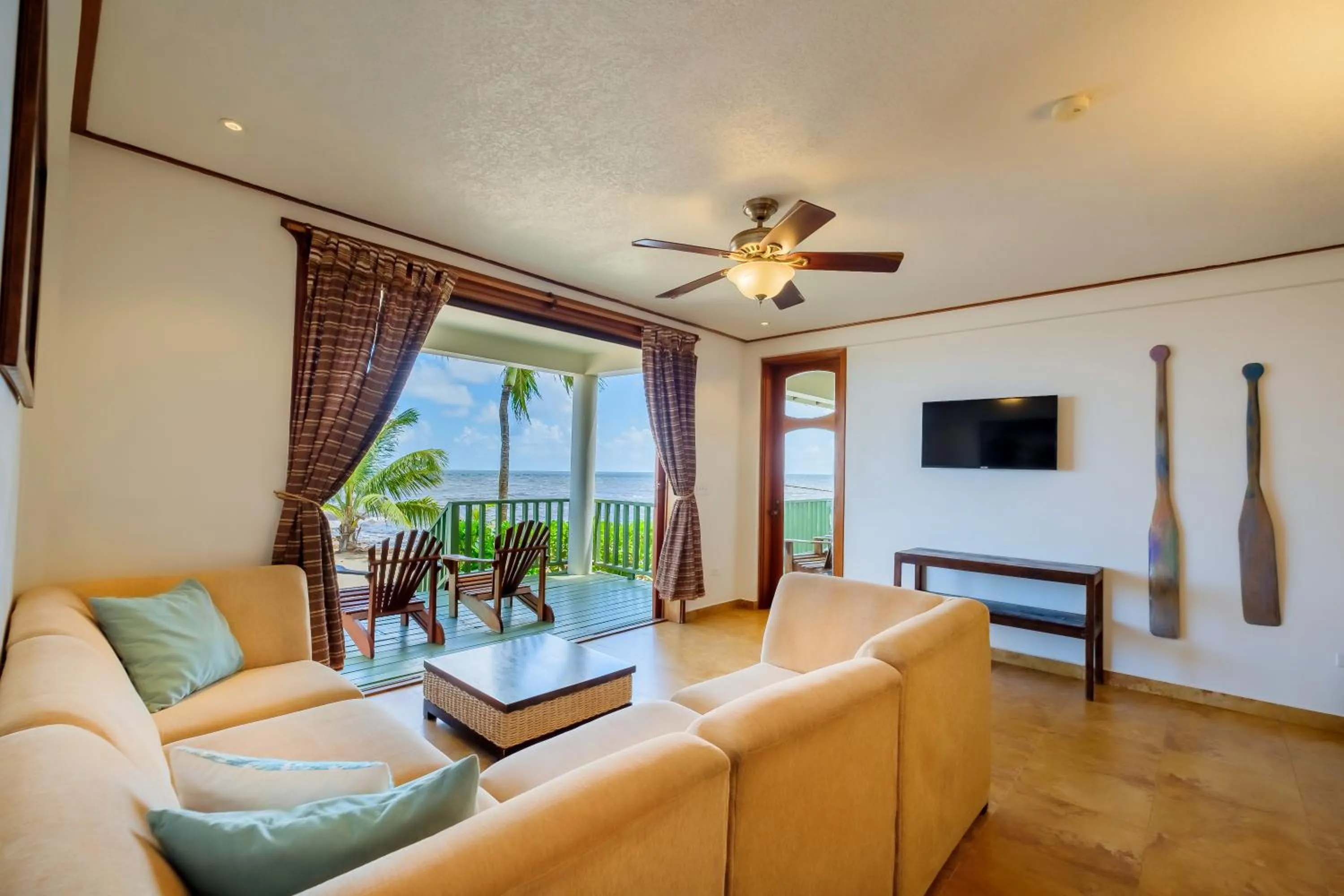 Living room in Hopkins Bay Belize a Muy'Ono Resort