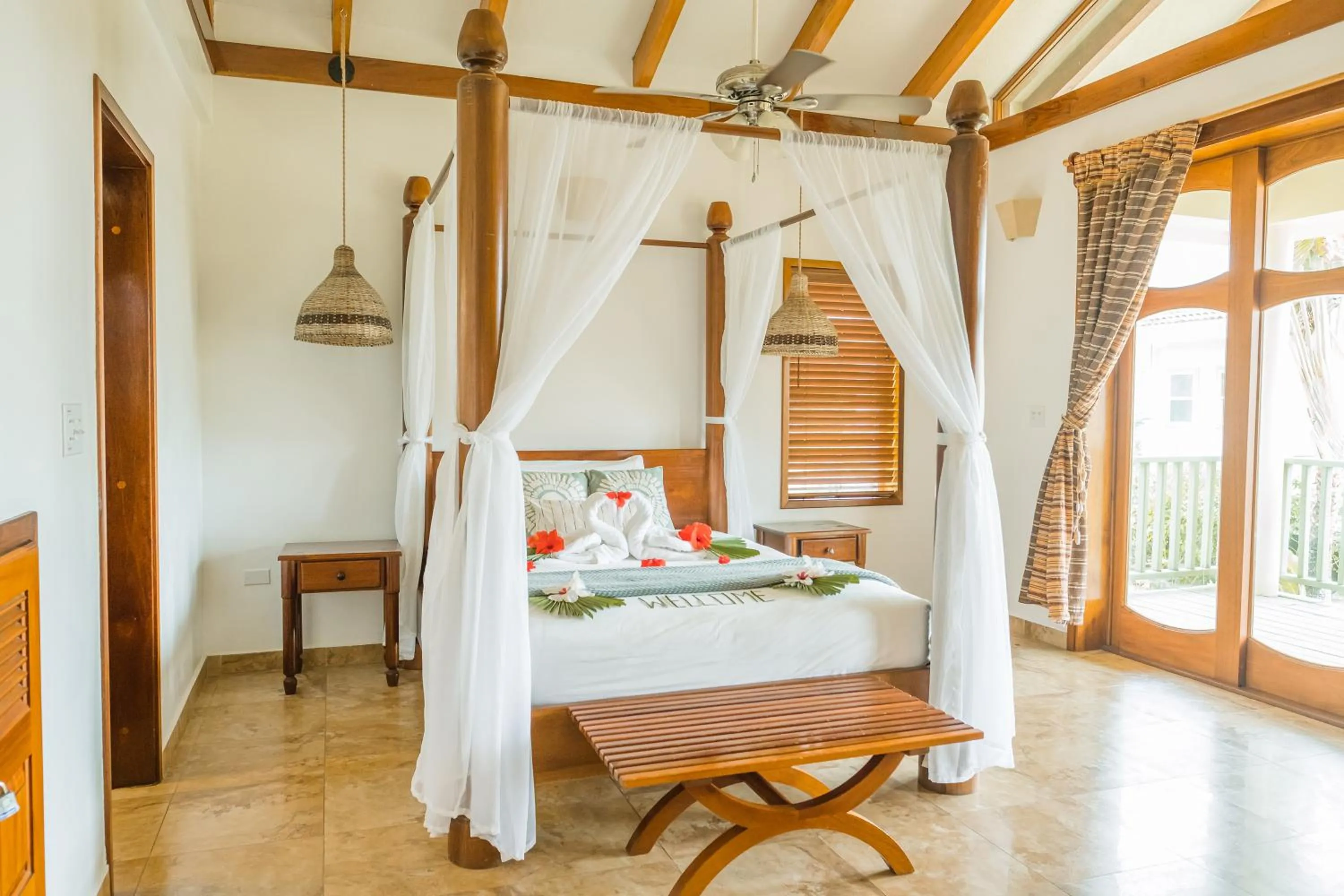 Bed in Hopkins Bay Belize a Muy'Ono Resort