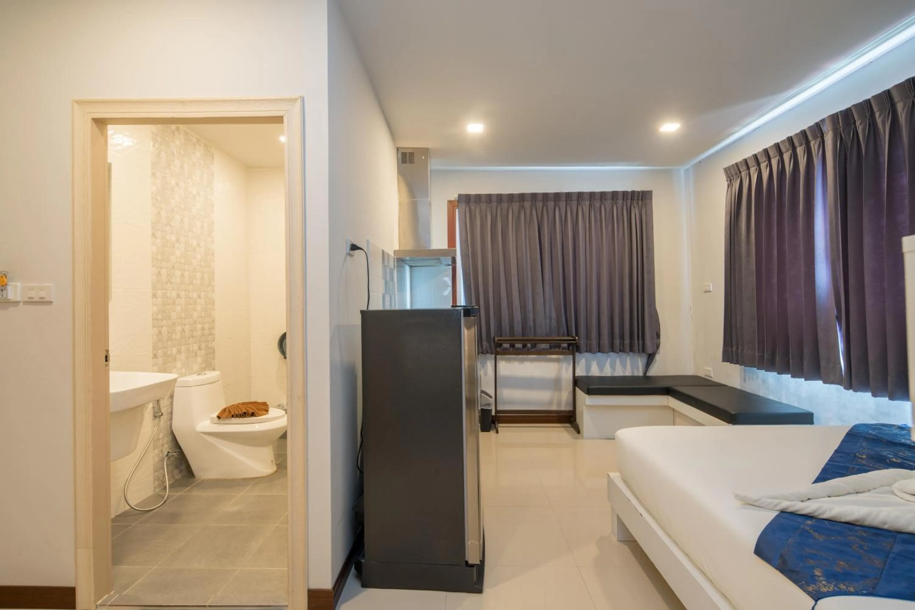 Bathroom, Bed in Baan Thai Beach Side Residence, Patong Beach