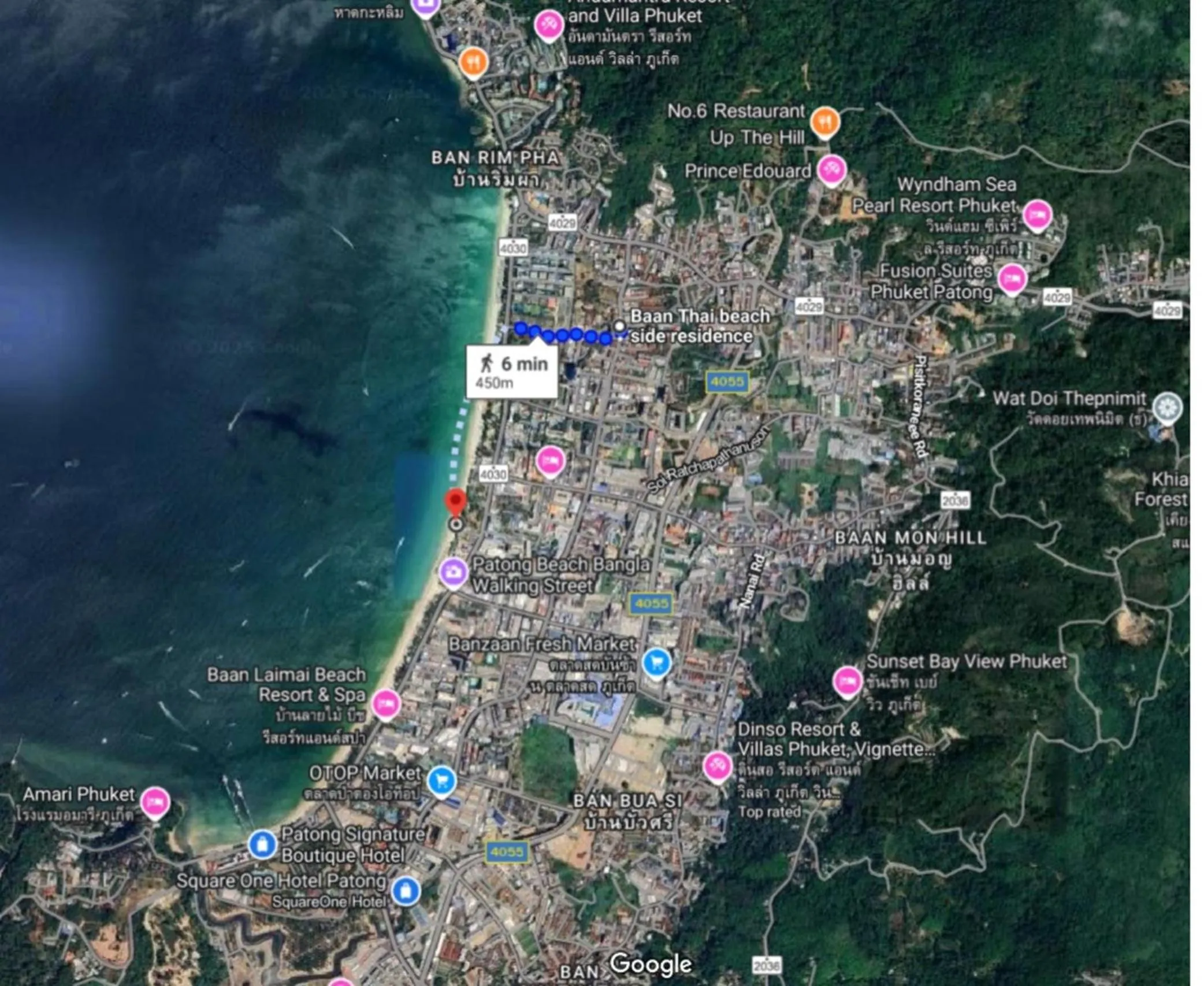 Location in Baan Thai Beach Side Residence, Patong Beach
