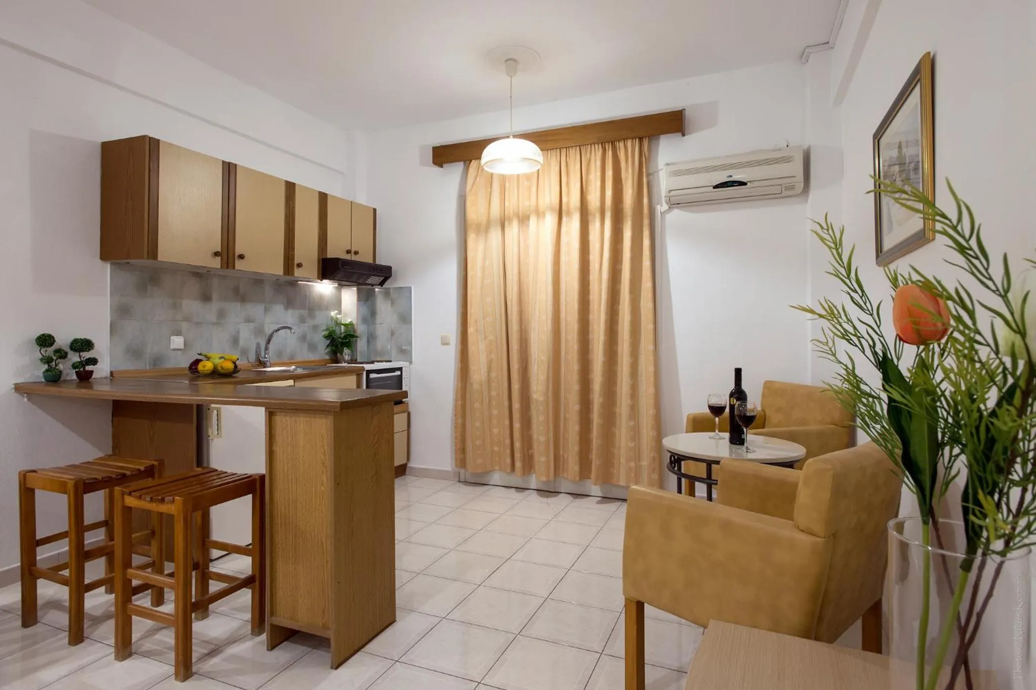 Kitchen or kitchenette in Philippos Hotel