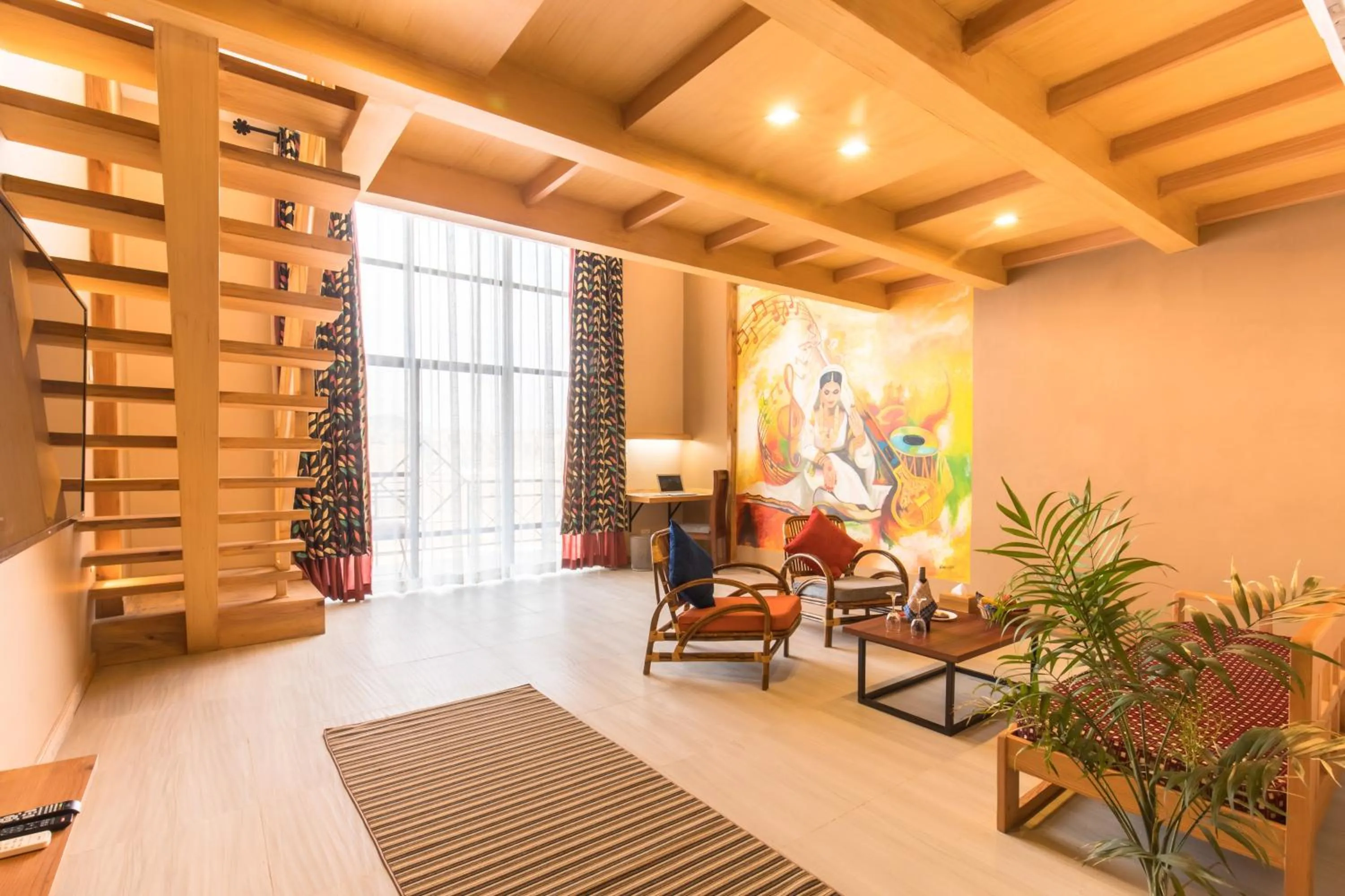 Living room in Sunshine Resort Pokhara - Your Private Paradise