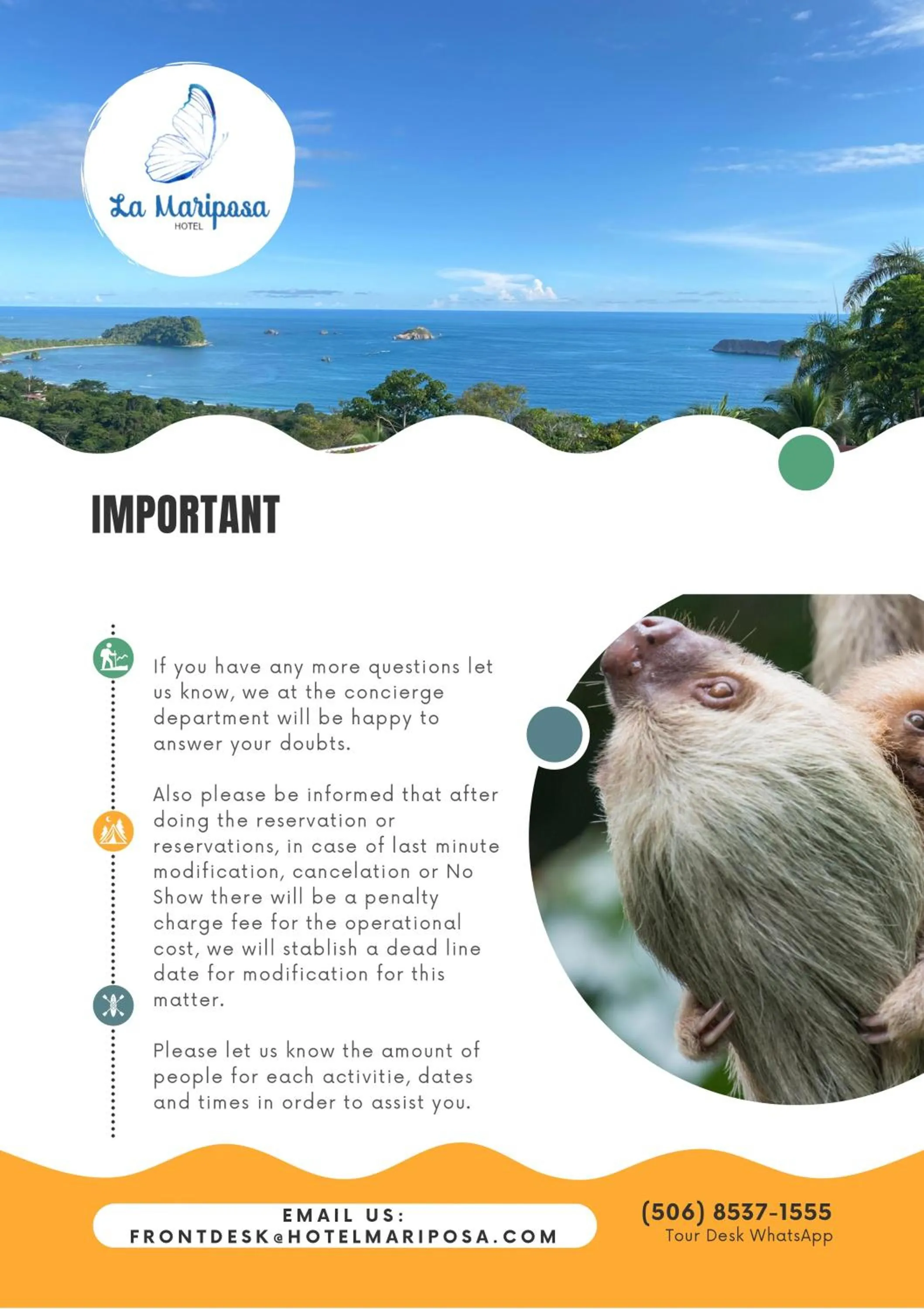 Activities in Hotel La Mariposa