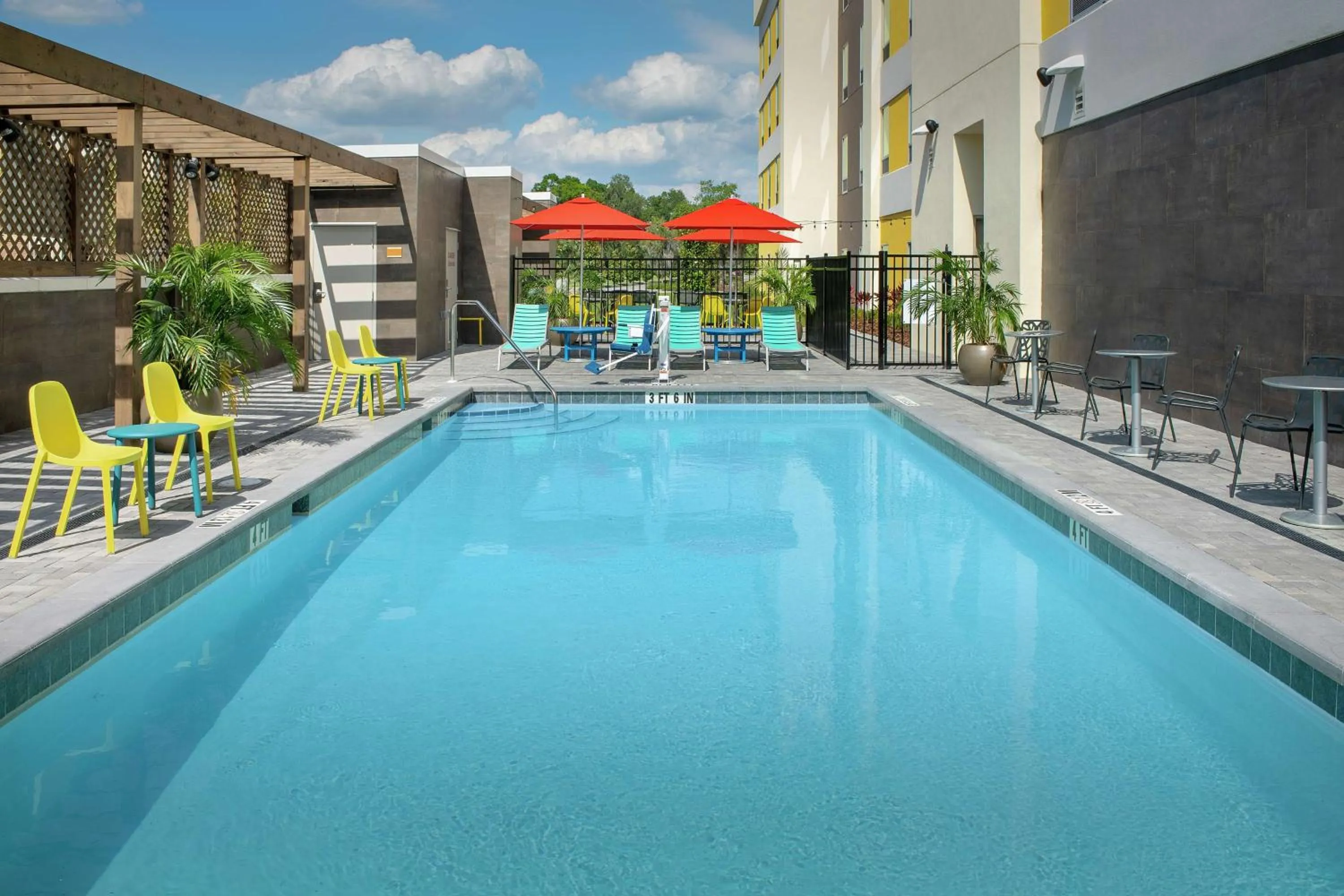 Pool view in Home2 Suites by Hilton Lakeland South Polk Parkway