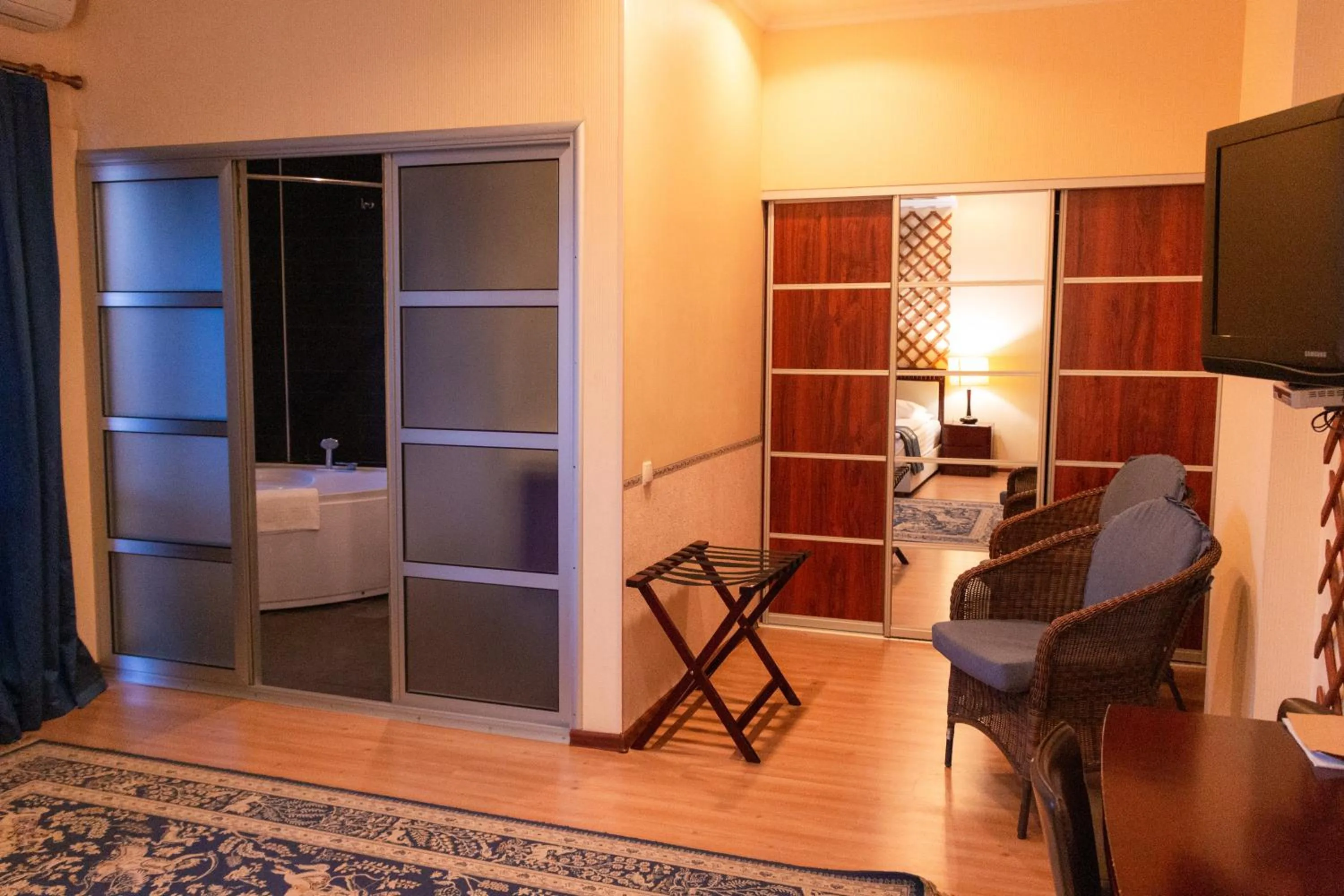 Bed in Tian-Shan Hotel