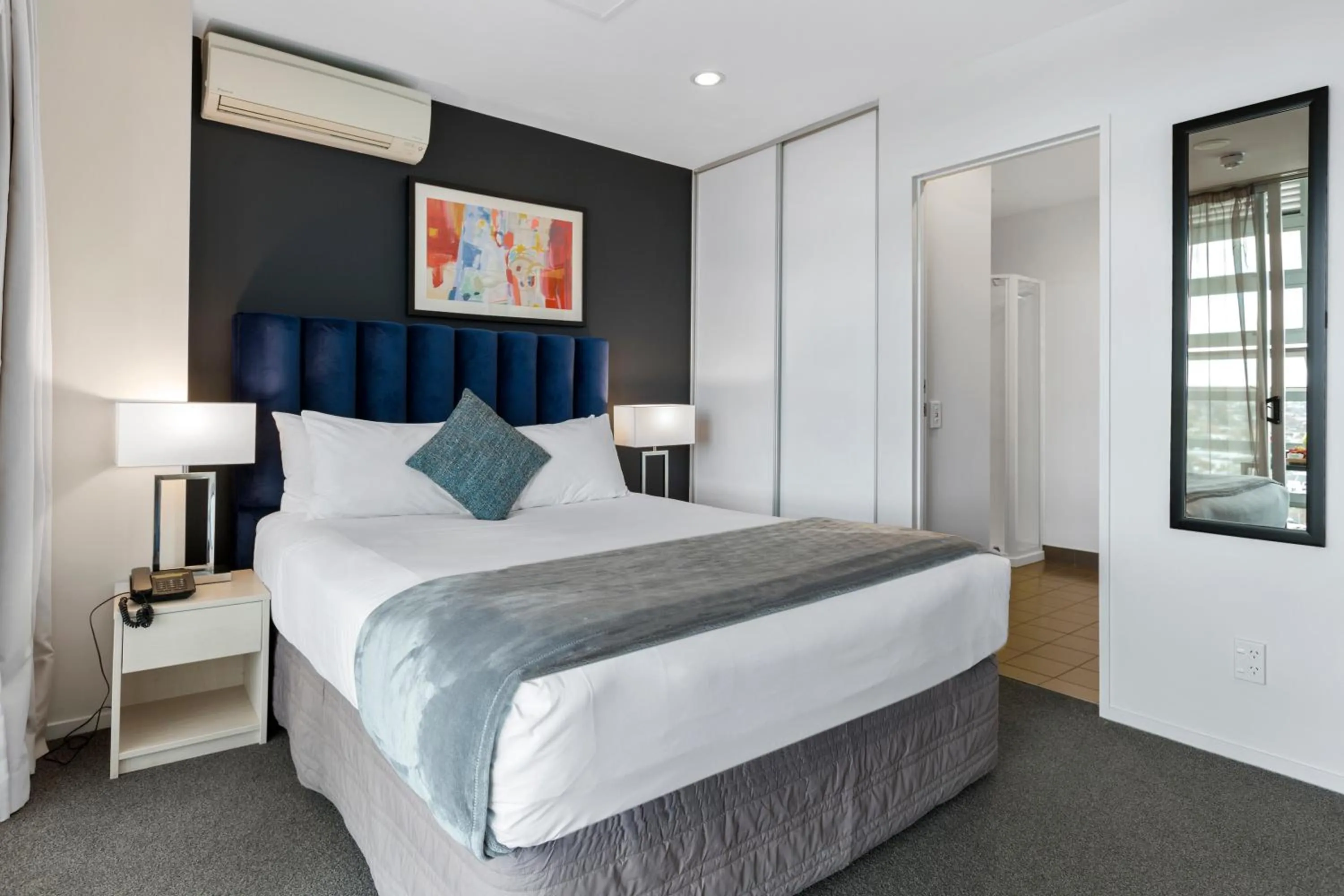 Bedroom, Bed in Proximity Apartments Manukau / Auckland Airport