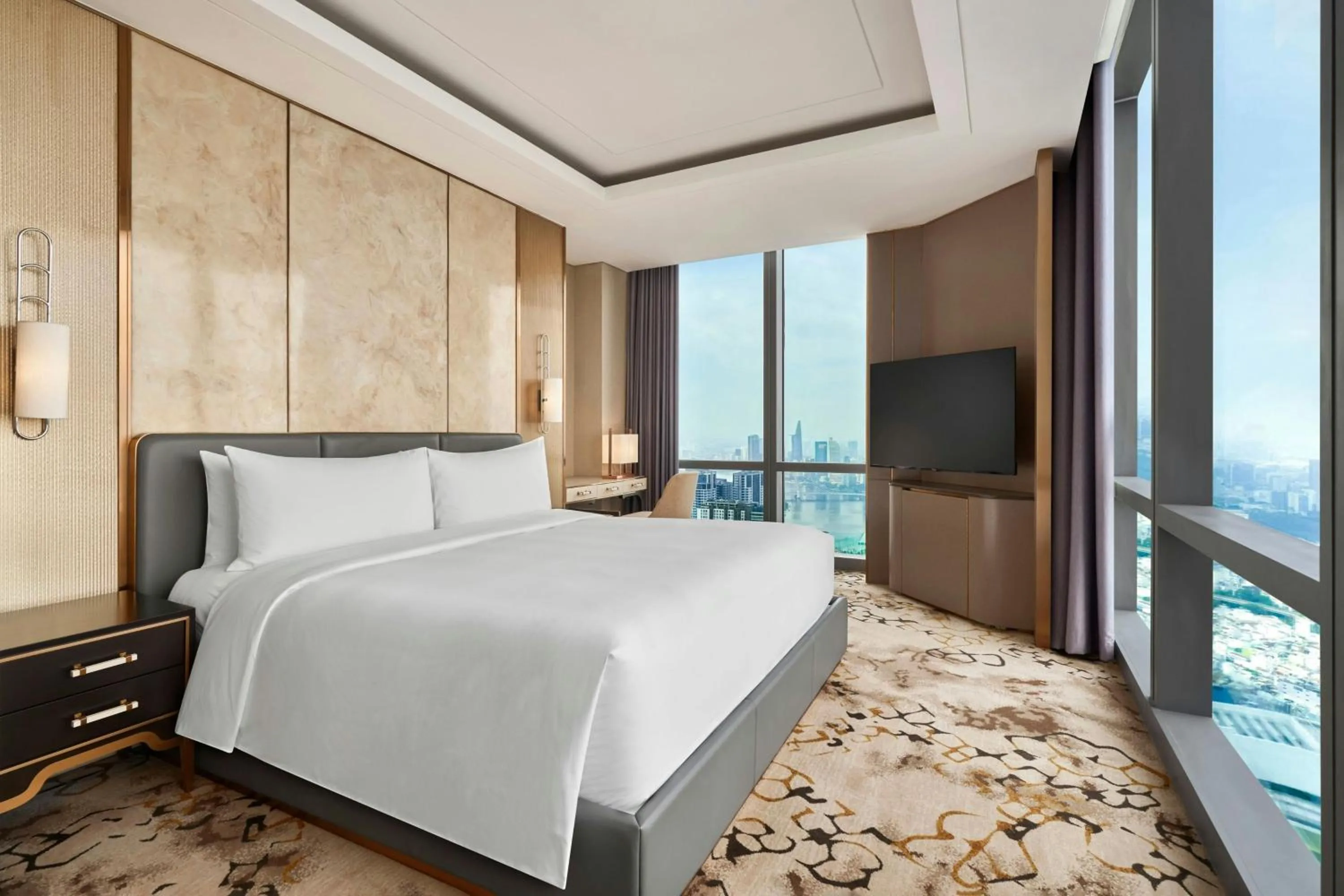 Bedroom, Bed in Vinpearl Landmark 81, Autograph Collection