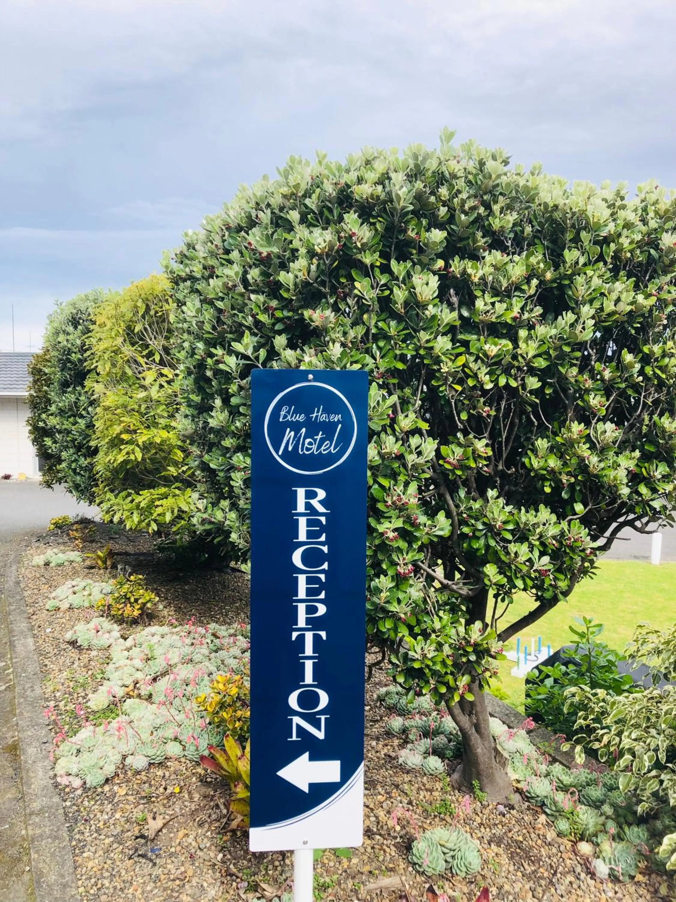 Property logo or sign in Blue Haven Motel