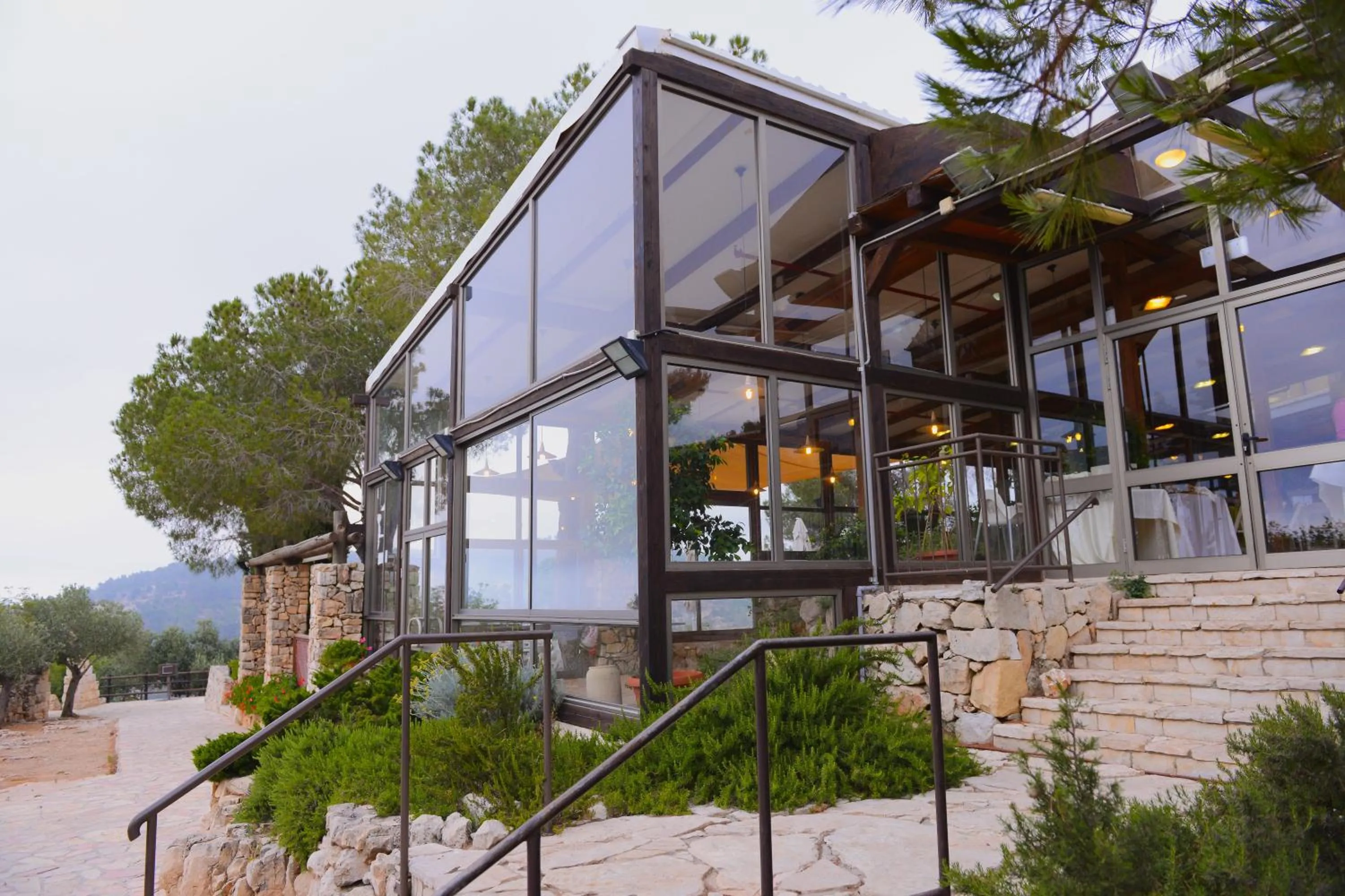 Patio in Logos hotel in Yad Hashmona