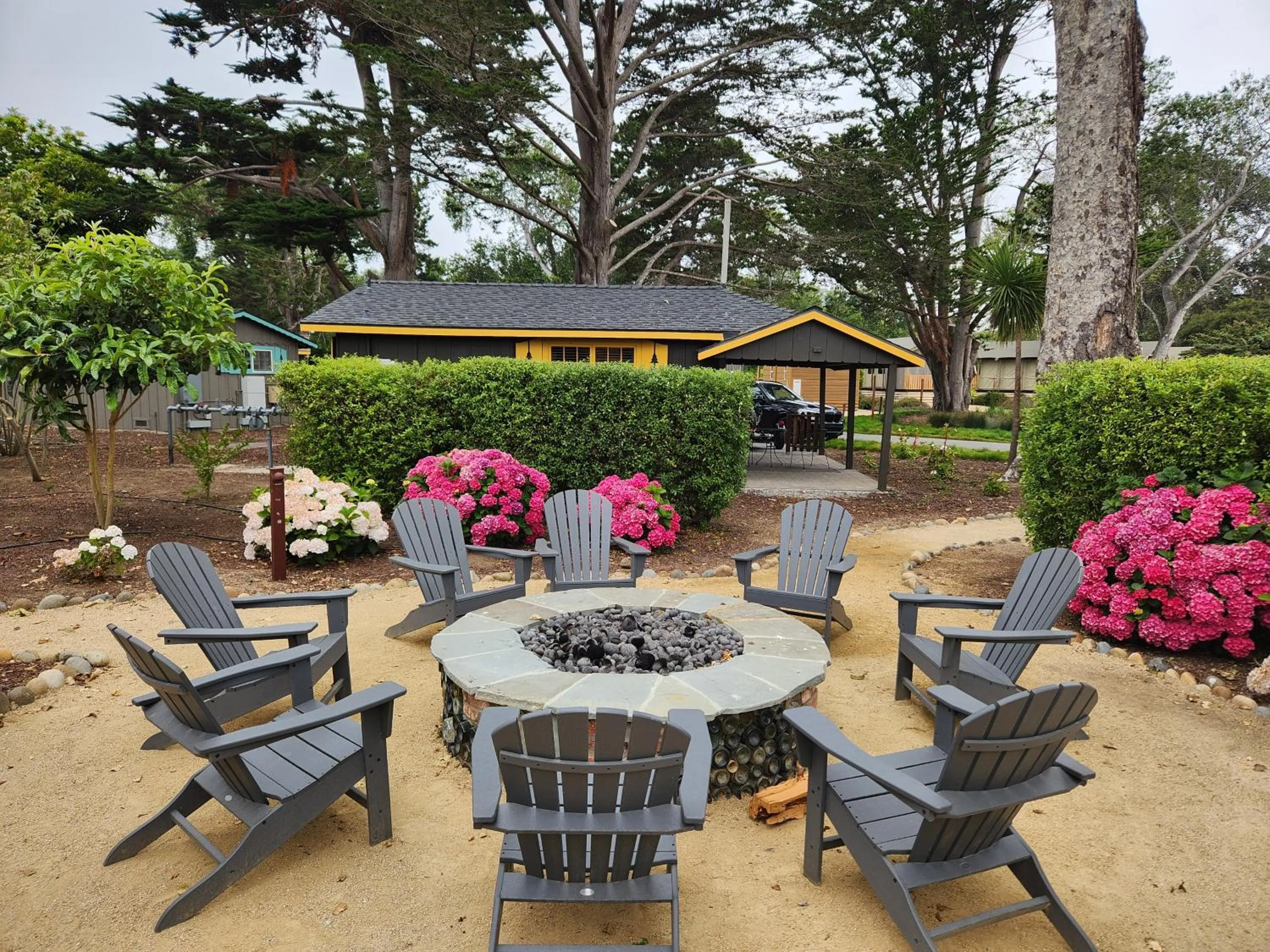 fireplace in Carmel River Inn & Cottages