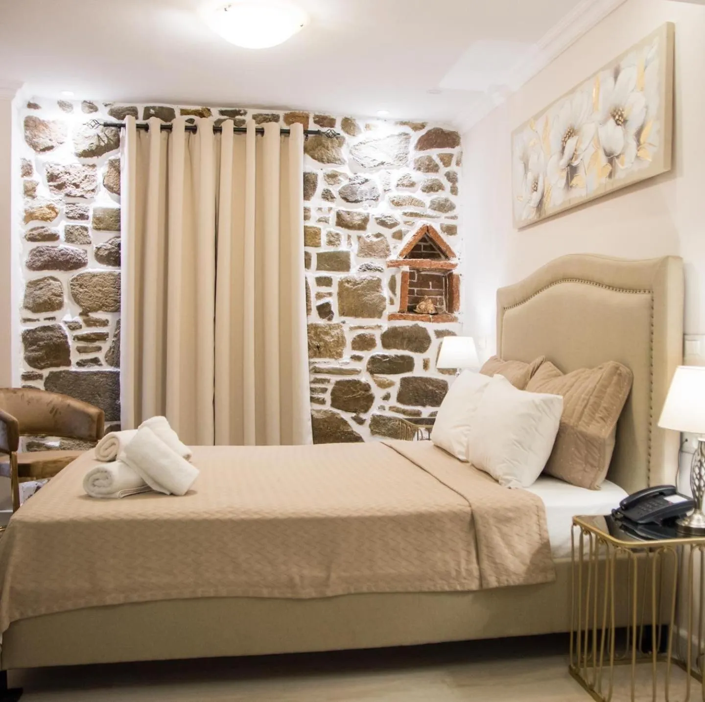 Bed in Arxontiko Hotel