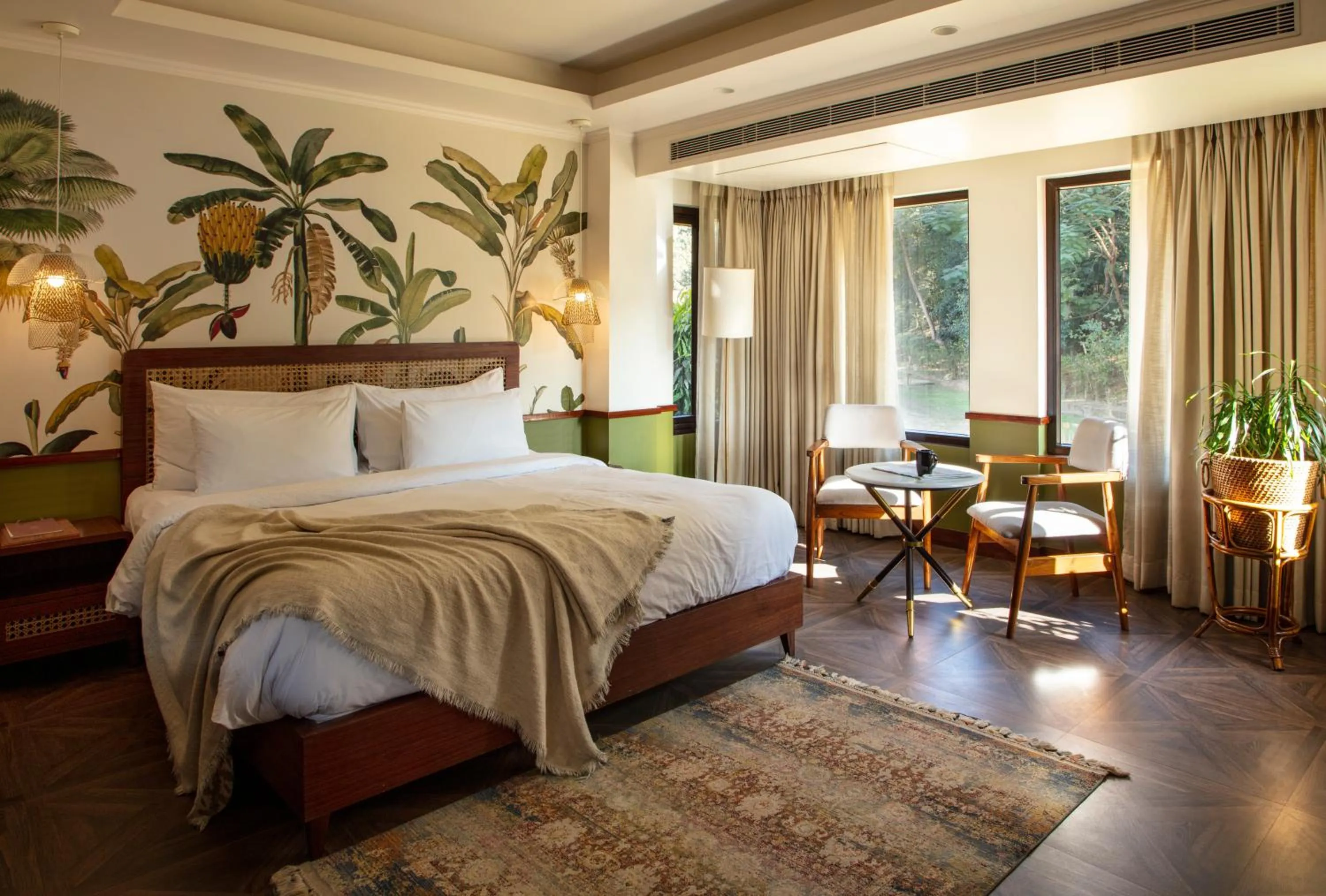 Bed in The Greenwood Resort, Guwahati