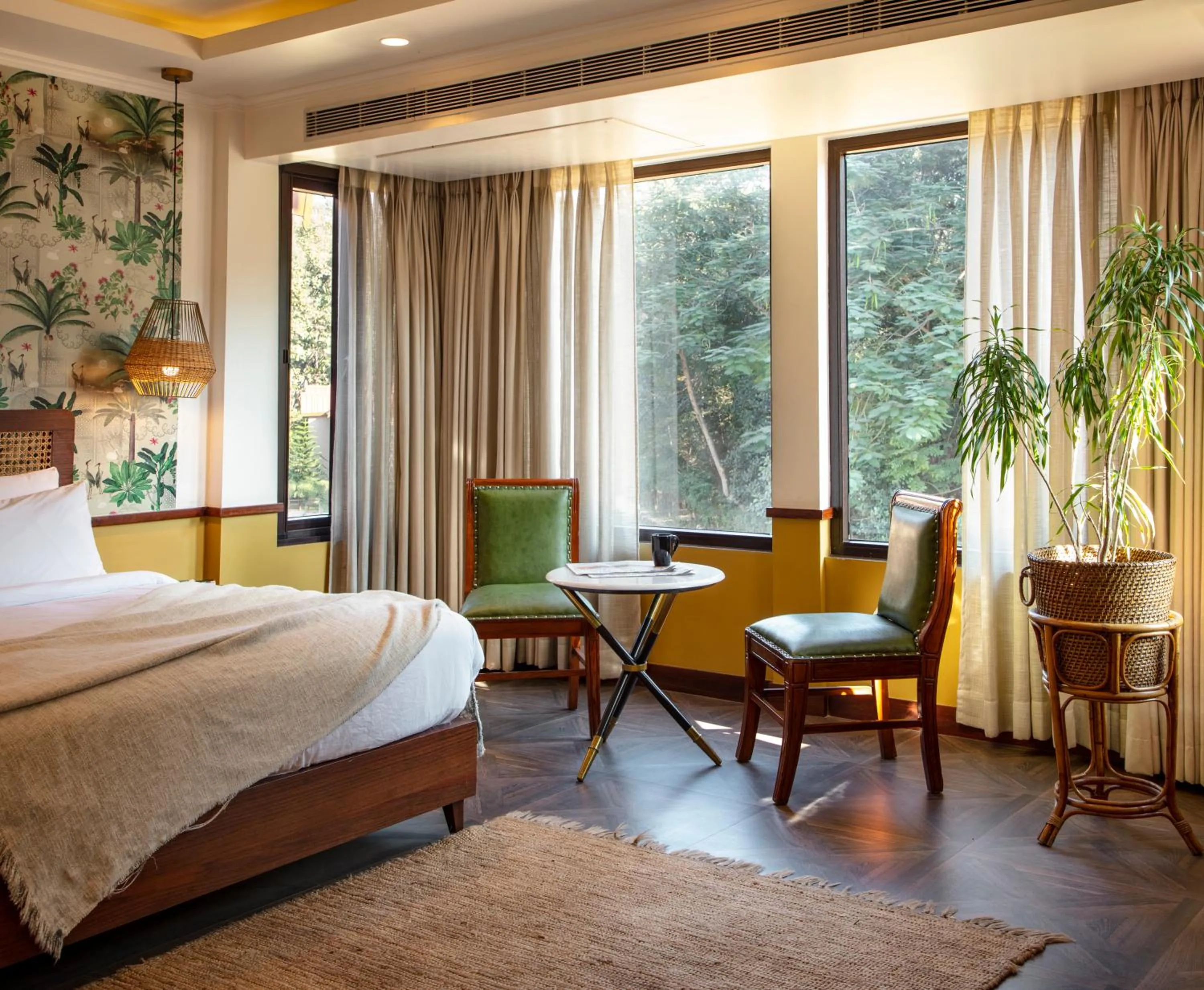 View (from property/room), Bed in The Greenwood Resort, Guwahati