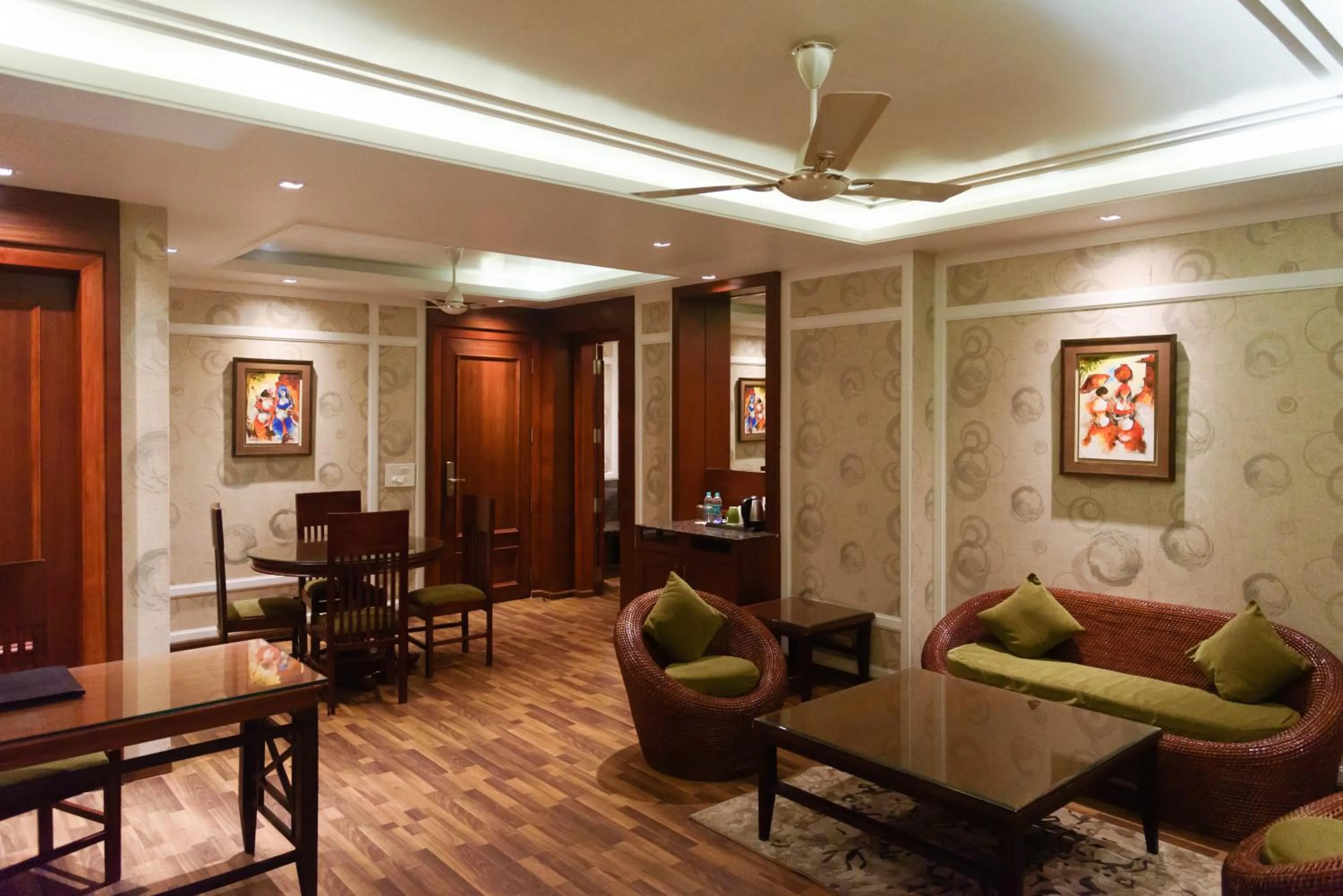 Seating area in The Greenwood Resort, Guwahati